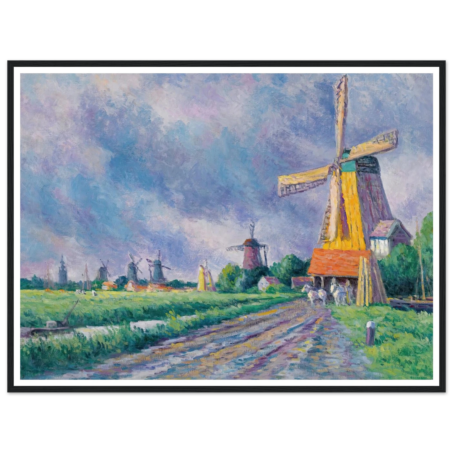 Environs De Rotterdam (1907) Art Print | Maximilien Luce - Framed Poster - 30x40 cm / 12x16″ - Black frame