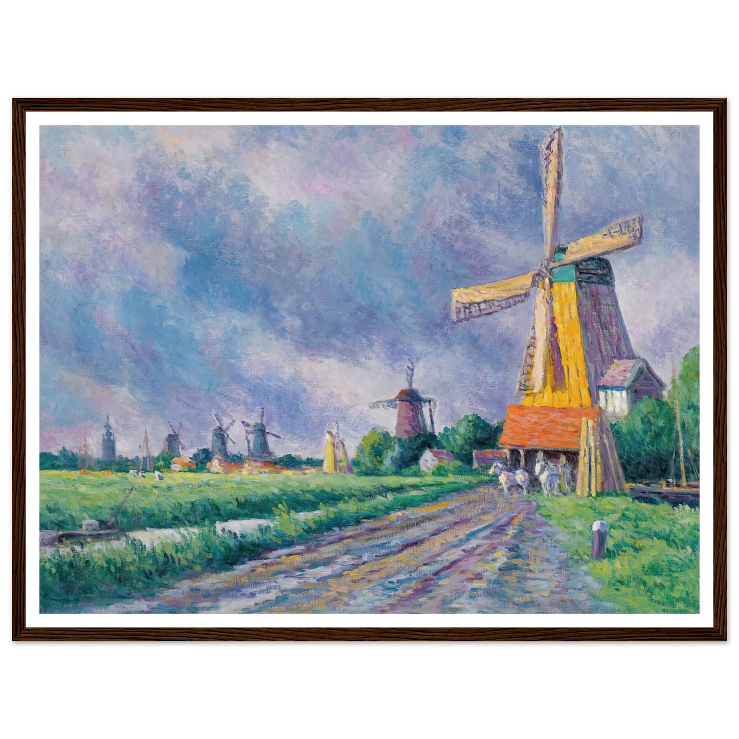 Environs De Rotterdam (1907) Art Print | Maximilien Luce - Framed Poster - 30x40 cm / 12x16″ - Black frame