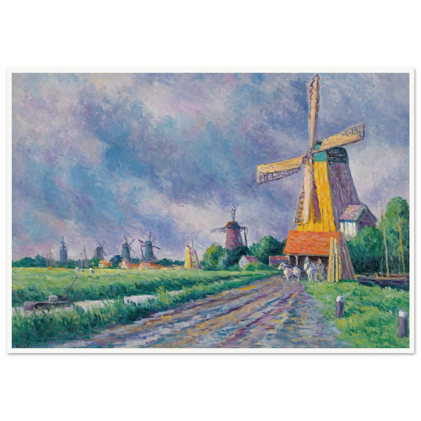 Environs De Rotterdam (1907) Art Print | Maximilien Luce - Framed Poster - 30x40 cm / 12x16″ - Black frame