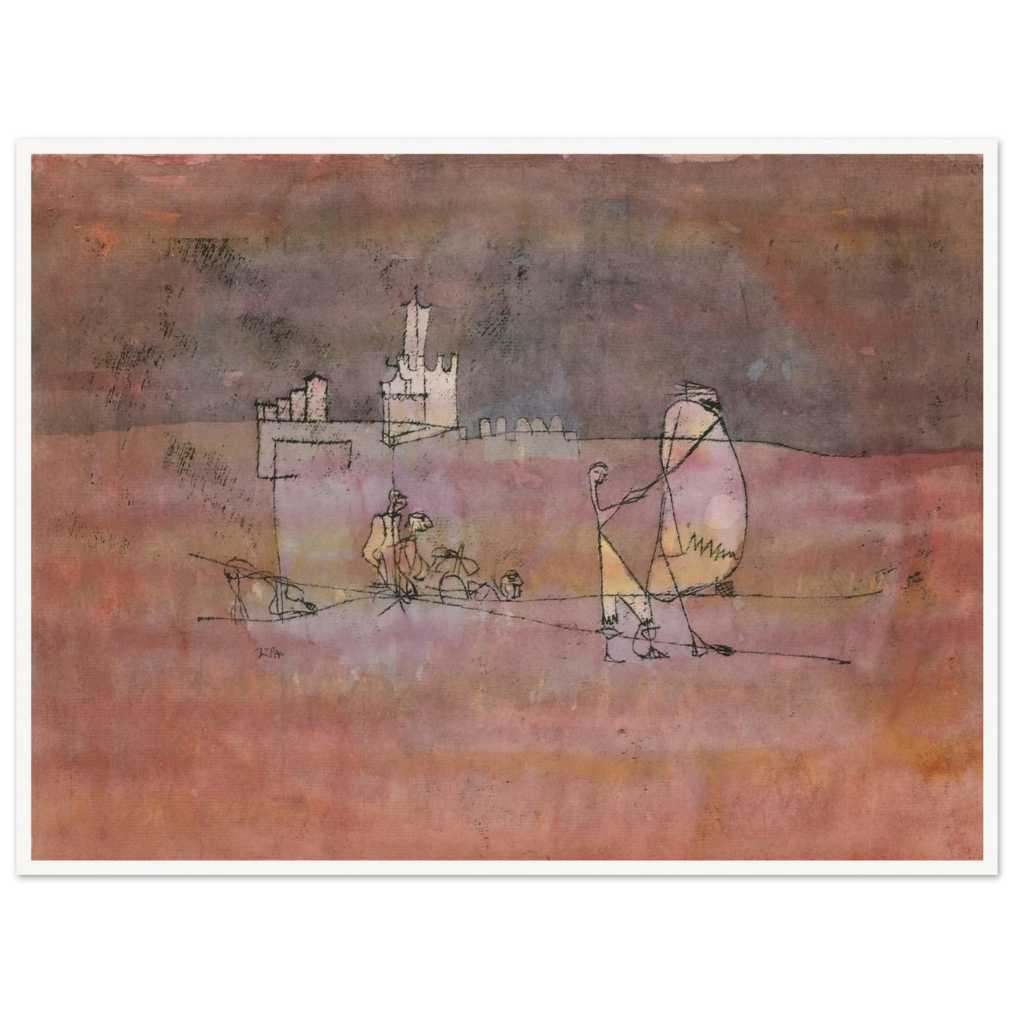 Episode Before an Arab Town (1923) Art Print | Paul Klee - Framed Poster - 30x40 cm / 12x16″ - Black frame