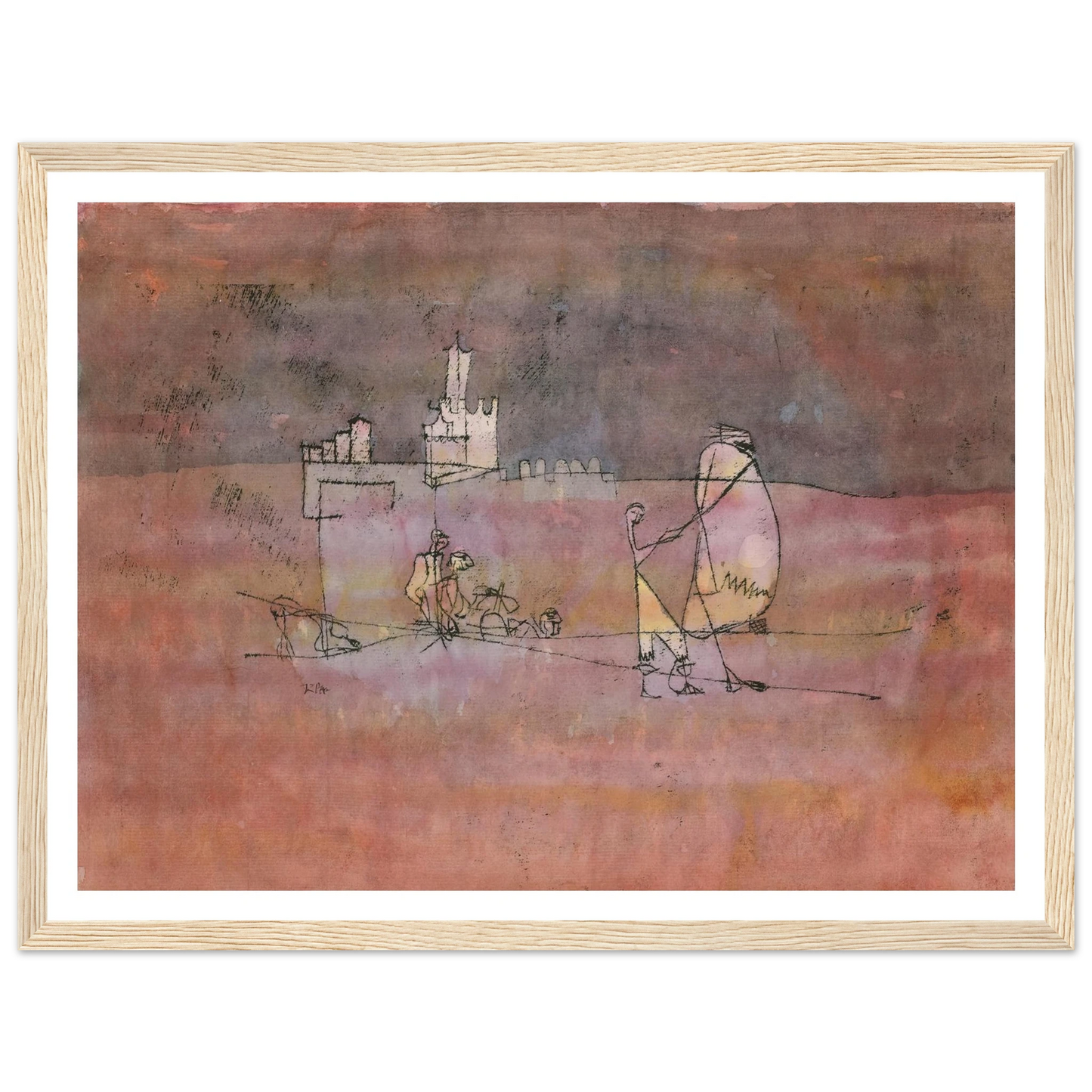 Episode Before an Arab Town (1923) Art Print | Paul Klee - Framed Poster - 30x40 cm / 12x16″ - Black frame