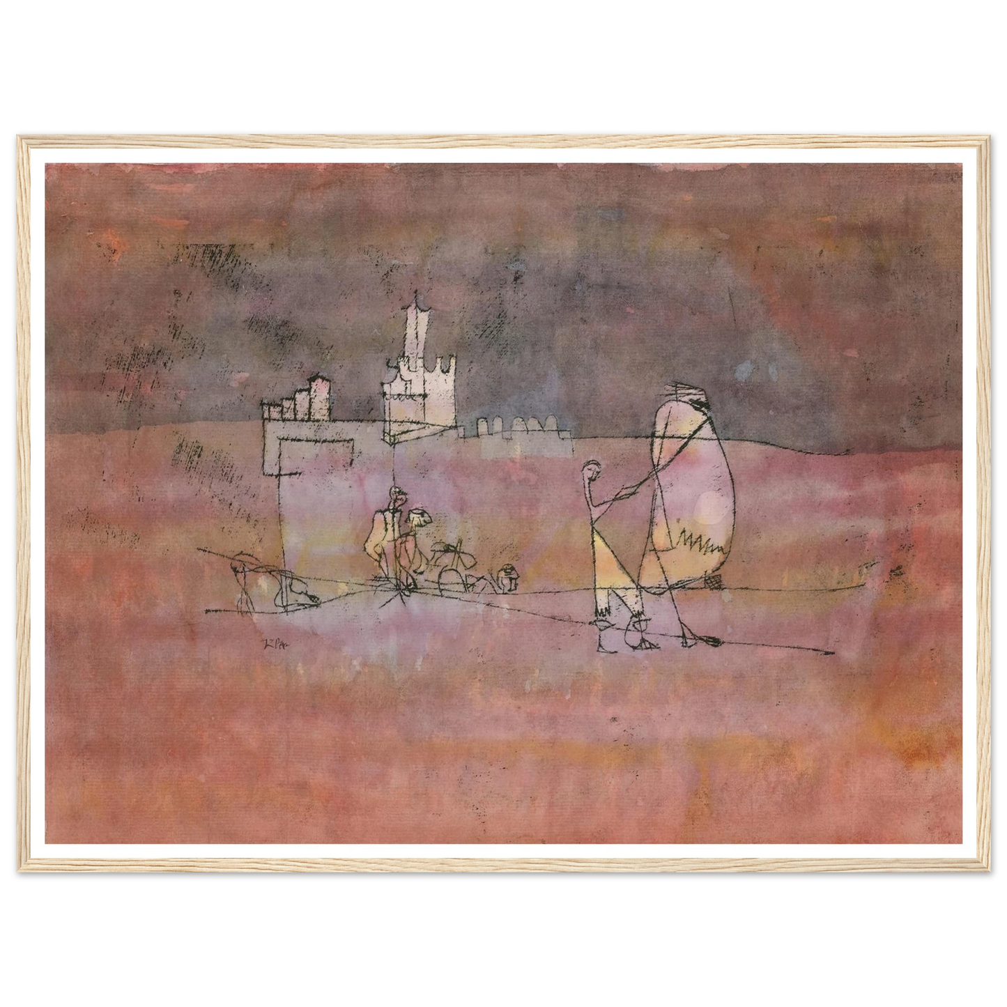 Episode Before an Arab Town (1923) Art Print | Paul Klee - Framed Poster - 30x40 cm / 12x16″ - Black frame