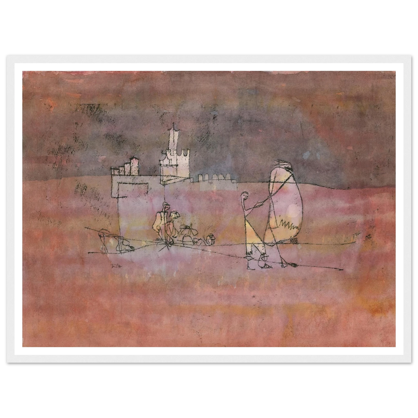 Episode Before an Arab Town (1923) Art Print | Paul Klee - Framed Poster - 30x40 cm / 12x16″ - Black frame