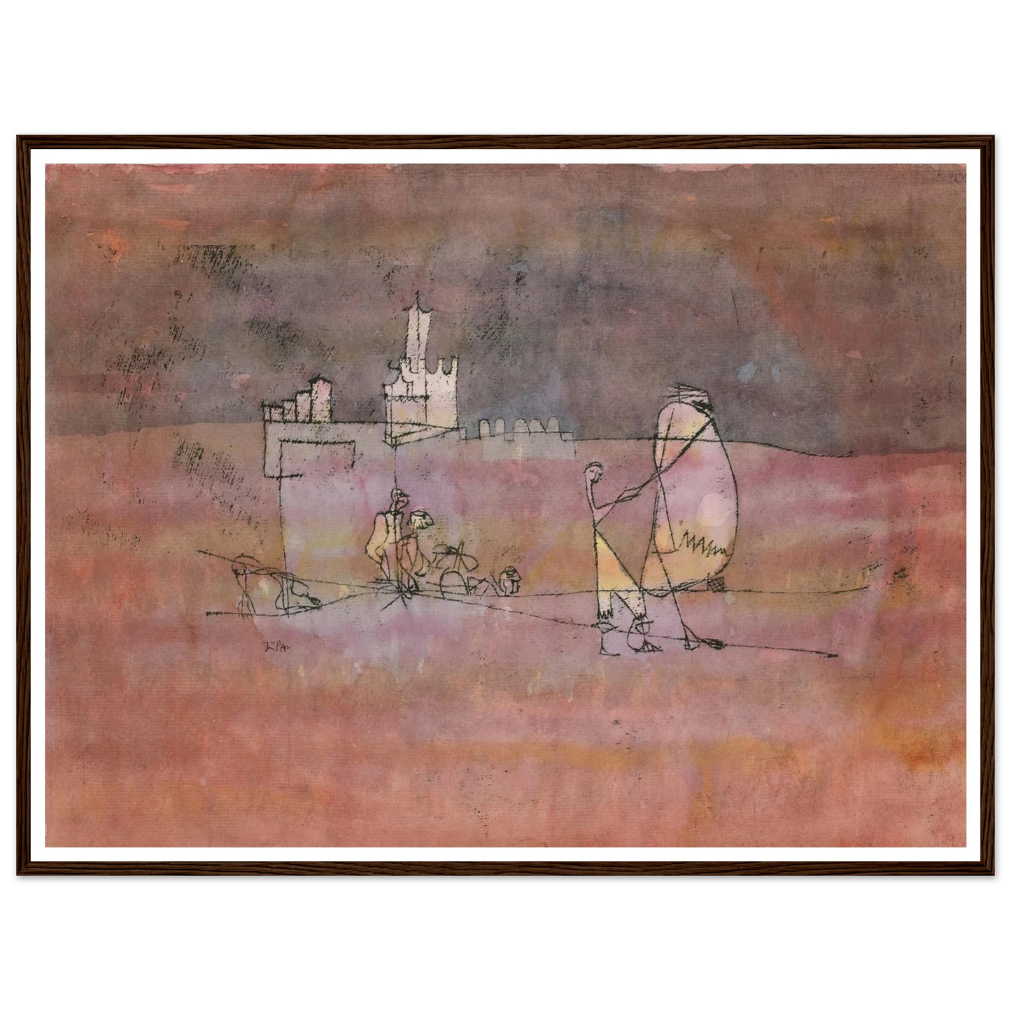 Episode Before an Arab Town (1923) Art Print | Paul Klee - Framed Poster - 30x40 cm / 12x16″ - Black frame
