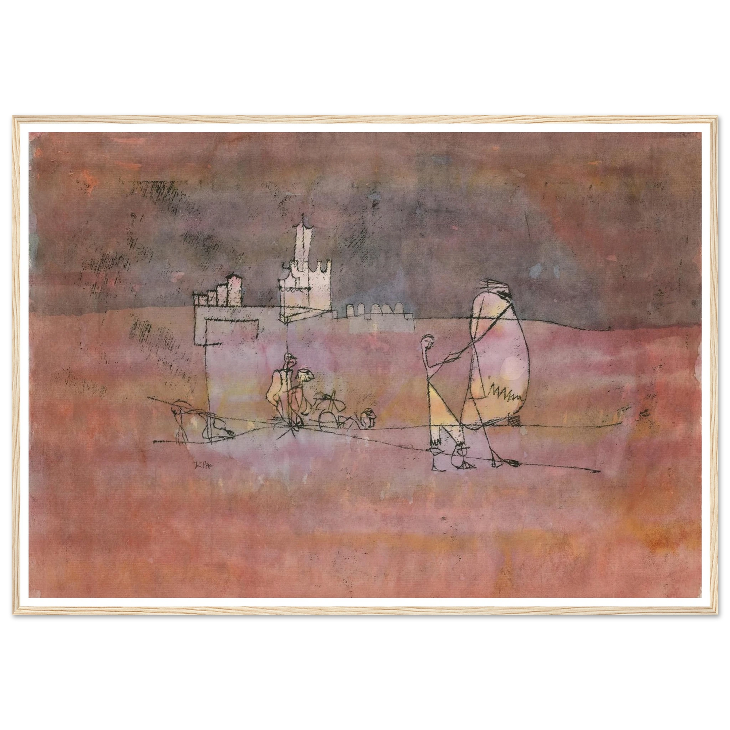 Episode Before an Arab Town (1923) Art Print | Paul Klee - Framed Poster - 30x40 cm / 12x16″ - Black frame