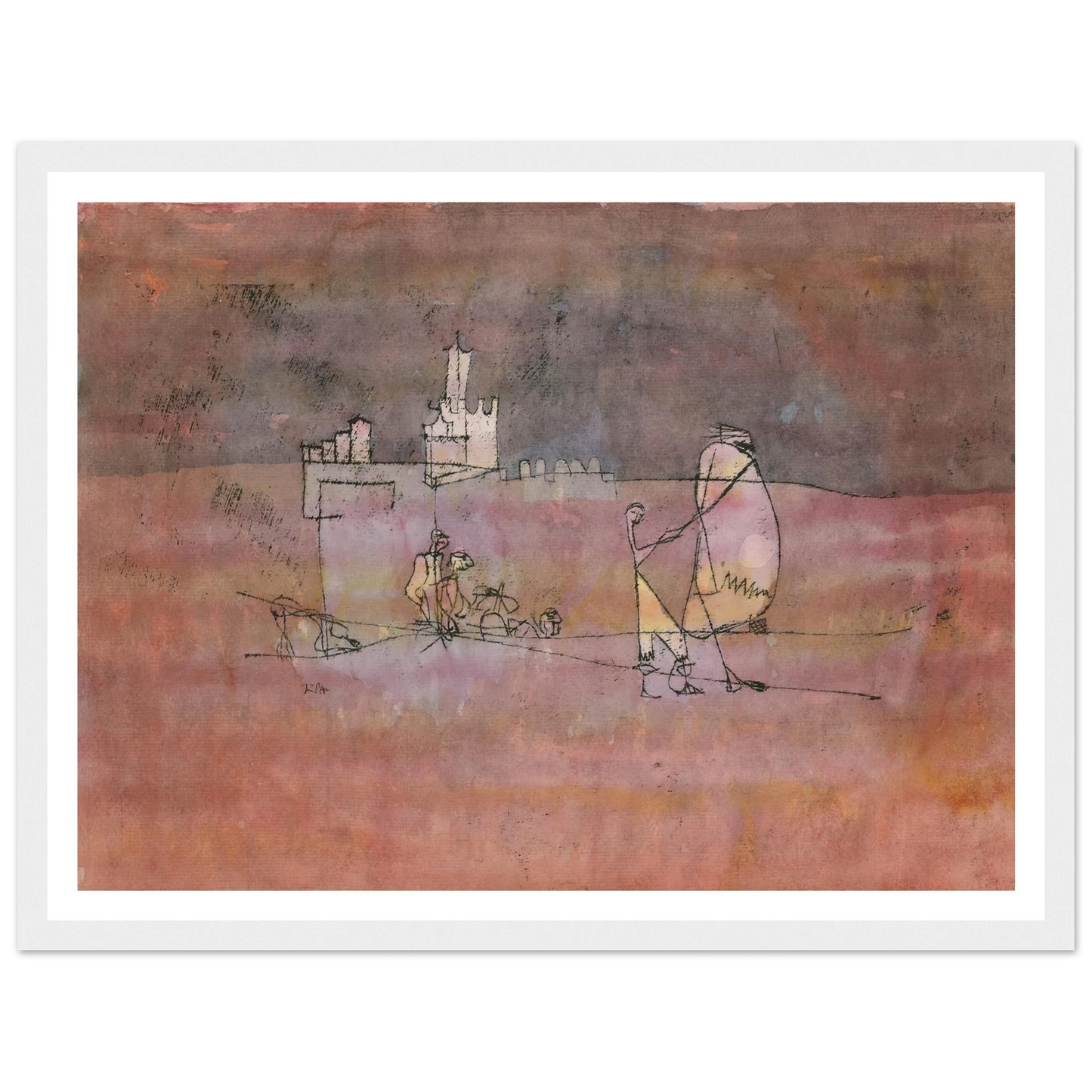 Episode Before an Arab Town (1923) Art Print | Paul Klee - Framed Poster - 30x40 cm / 12x16″ - Black frame