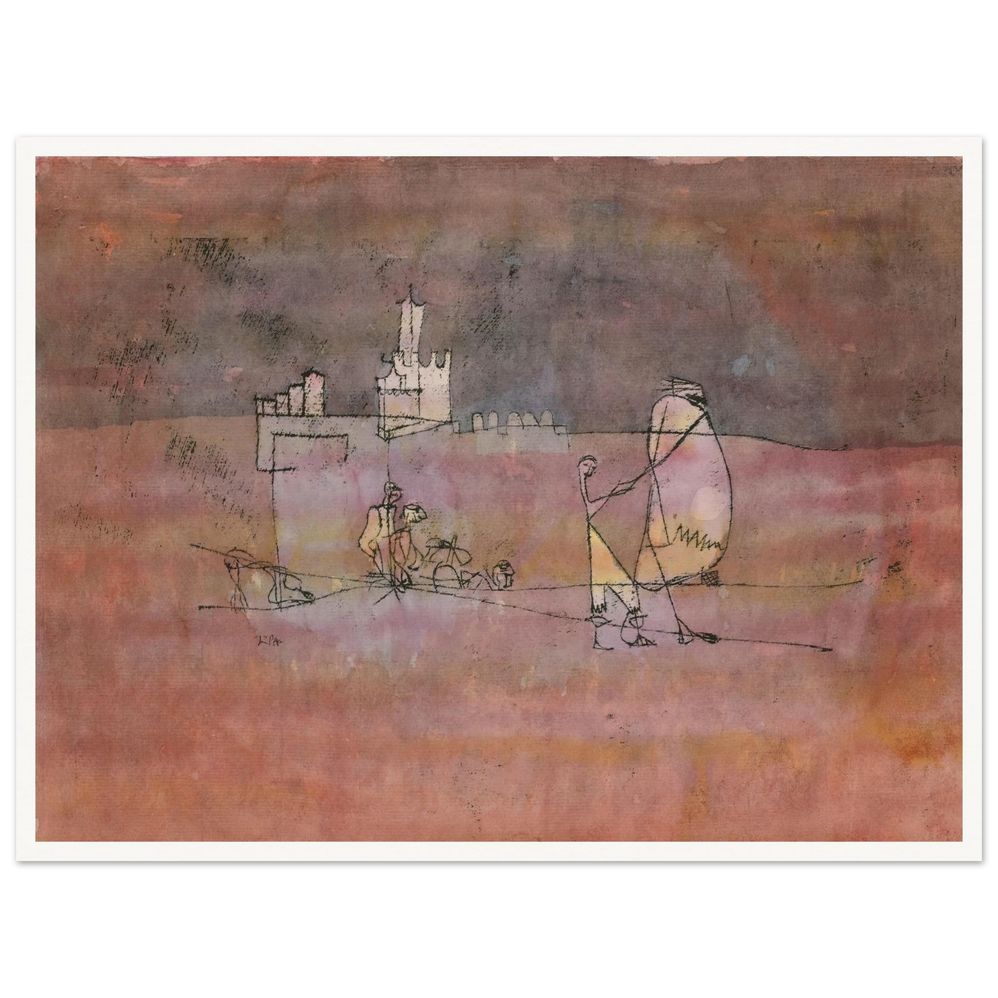 Episode Before an Arab Town (1923) Art Print | Paul Klee - Framed Poster - 30x40 cm / 12x16″ - Black frame