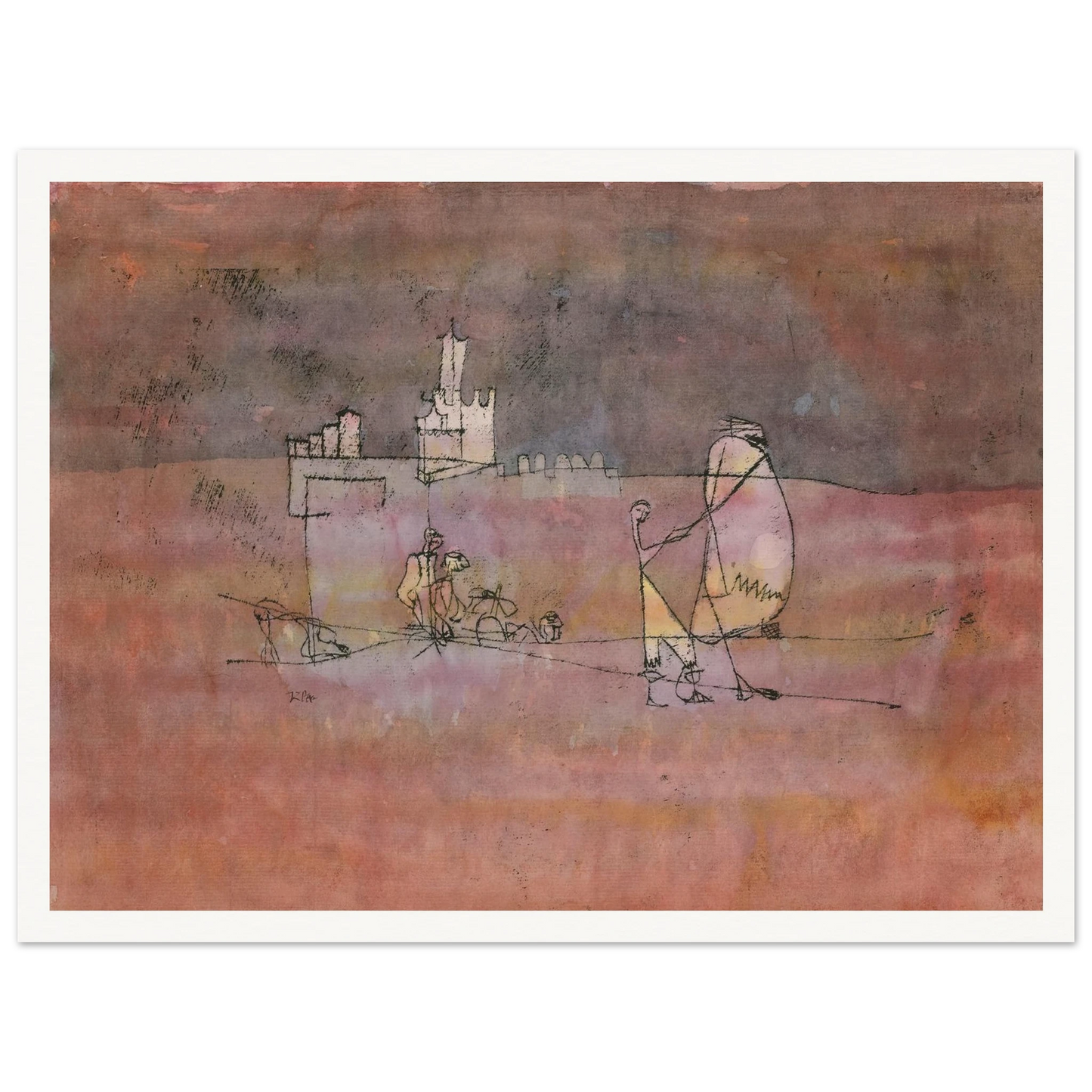 Episode Before an Arab Town (1923) Art Print | Paul Klee - Framed Poster - 30x40 cm / 12x16″ - Black frame