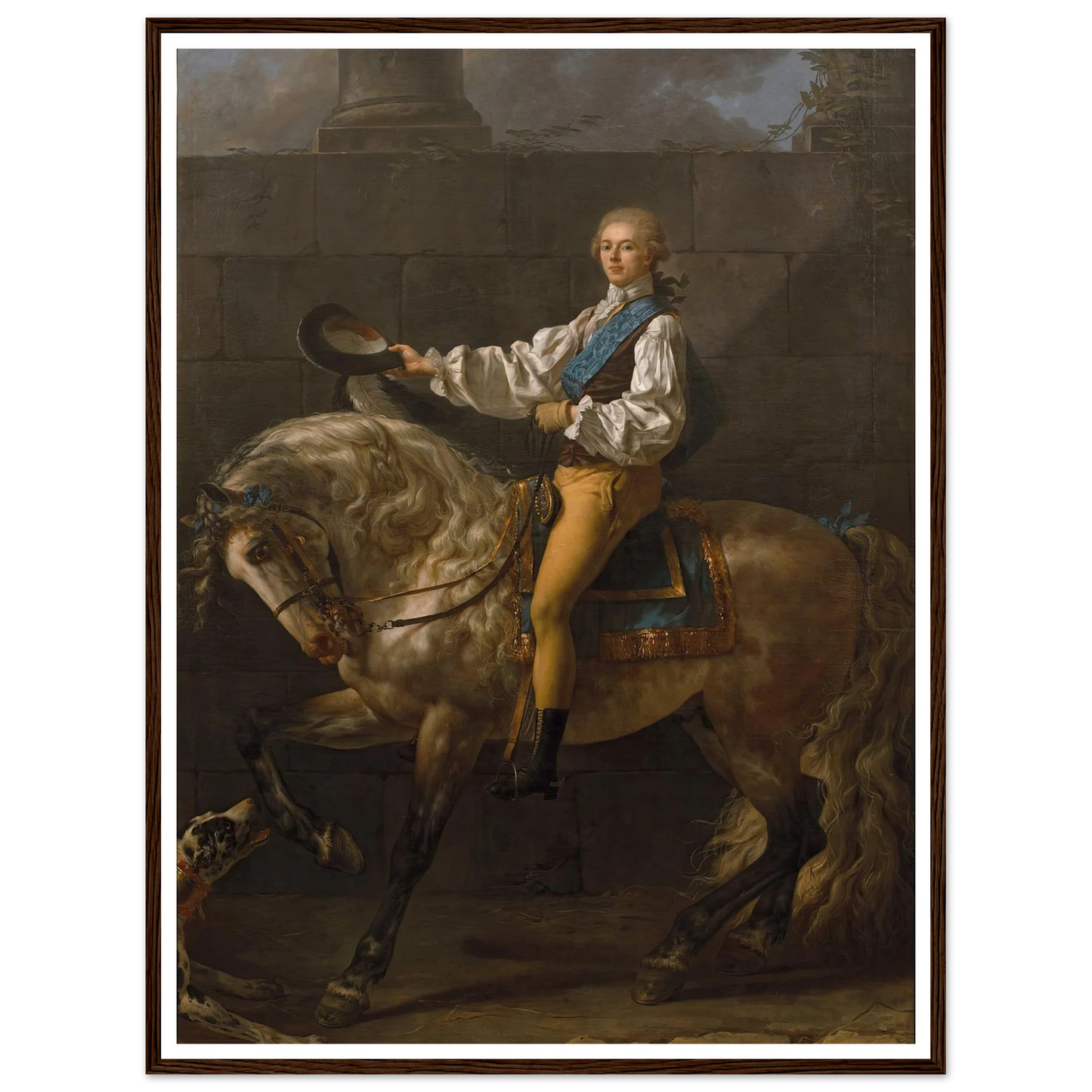 Equestrian portrait of Stanisław Kostka Potocki (1781) Art Print | Jacques Louis David - Framed Poster - 30x40 cm / 12x16″ - Black frame