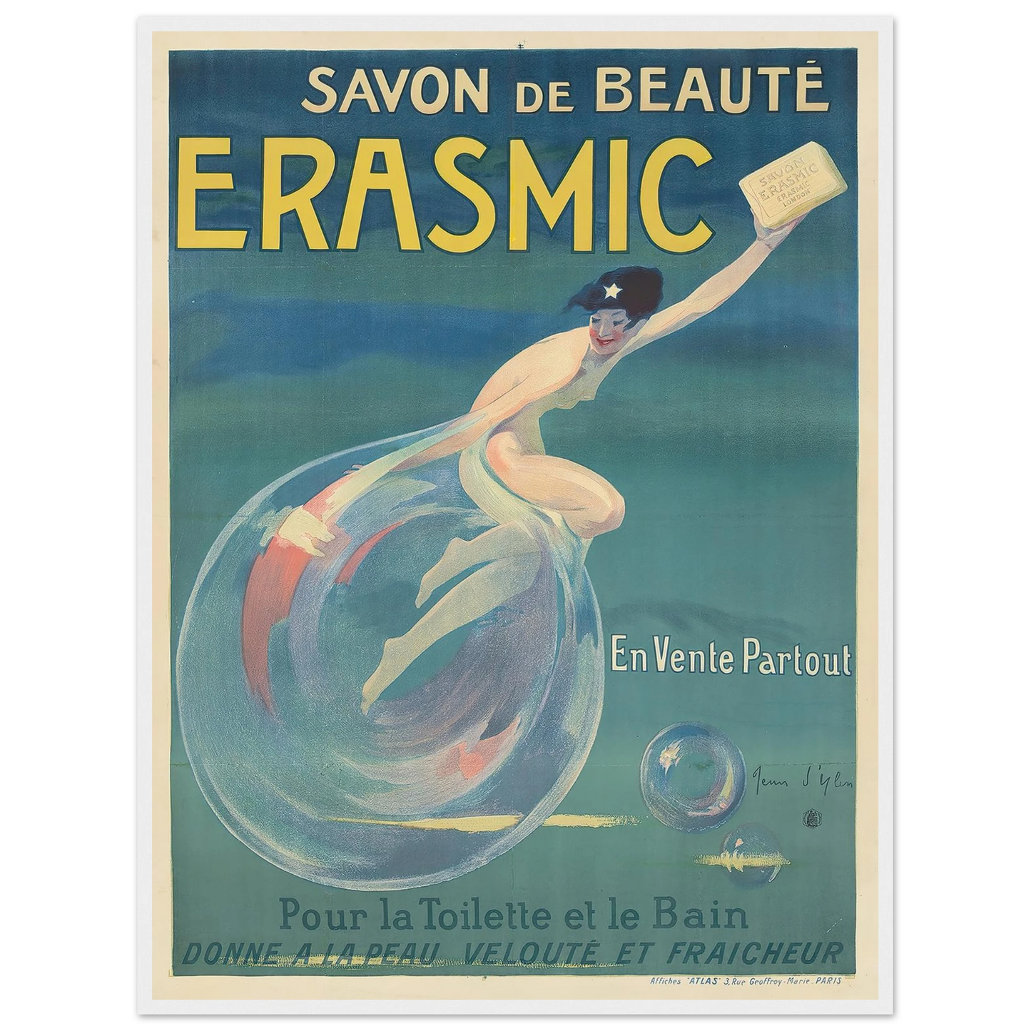 Erasmic (1912) Art Print | Jean Dylen - Framed Poster - 30x40 cm / 12x16″ - Black frame