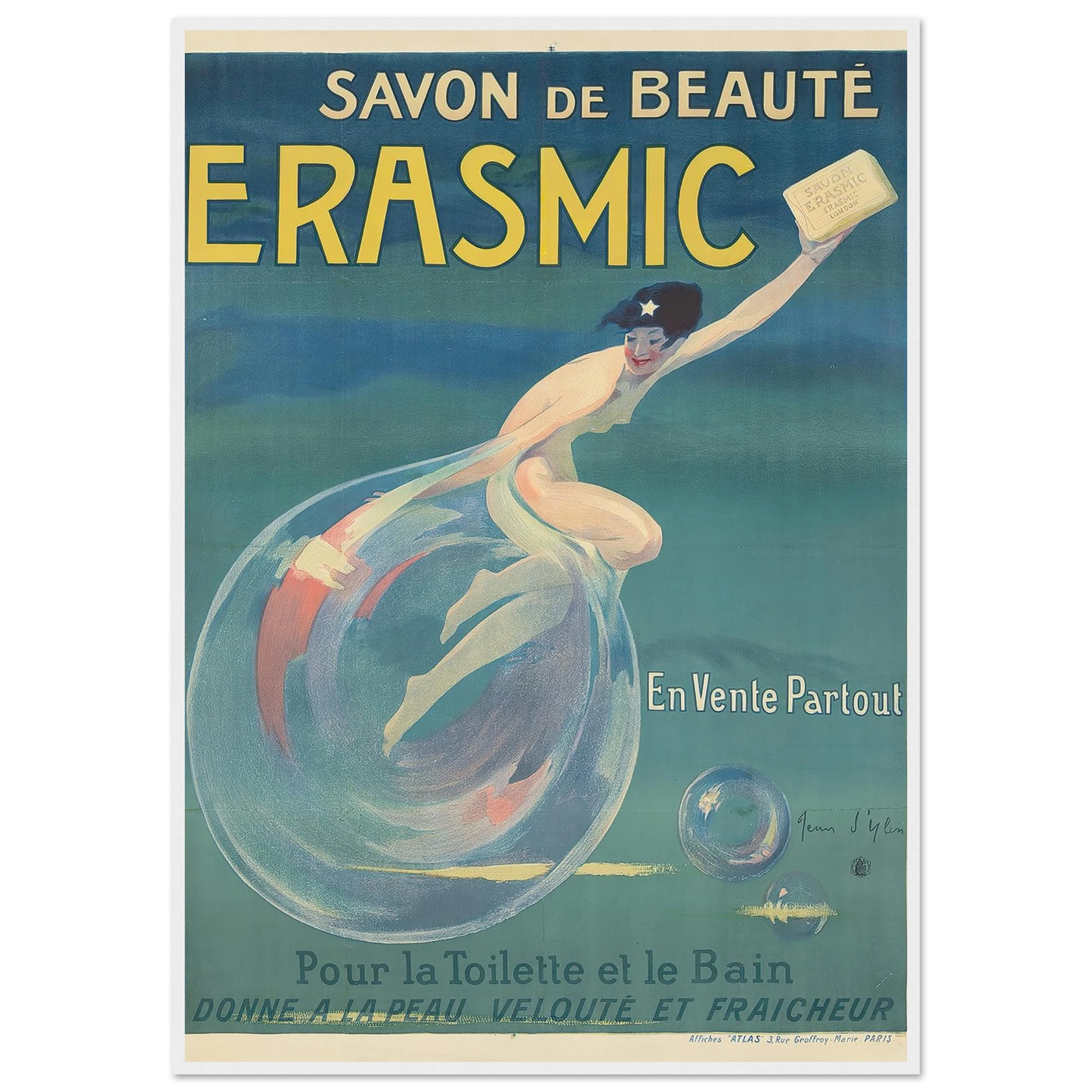 Erasmic (1912) Art Print | Jean Dylen - Framed Poster - 30x40 cm / 12x16″ - Black frame