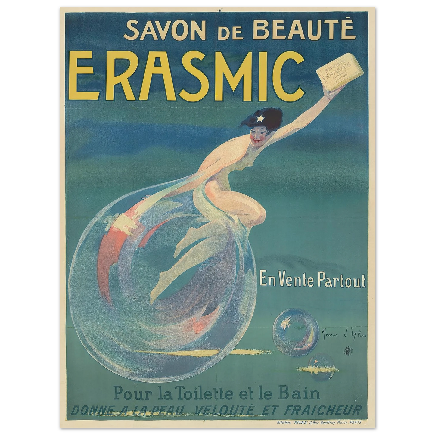 Erasmic (1912) Art Print | Jean Dylen - Framed Poster - 30x40 cm / 12x16″ - Black frame
