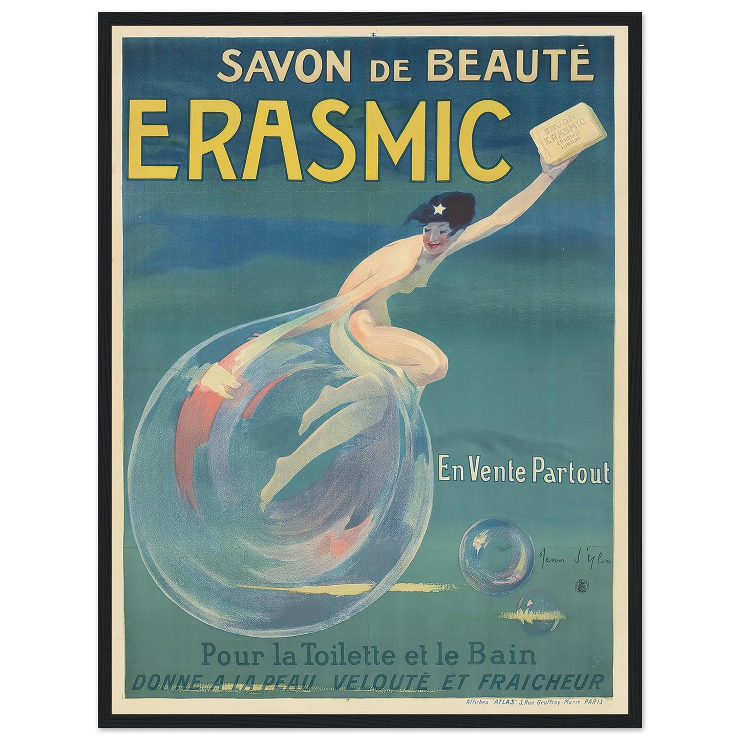 Erasmic (1912) Art Print | Jean Dylen - Framed Poster - 30x40 cm / 12x16″ - Black frame