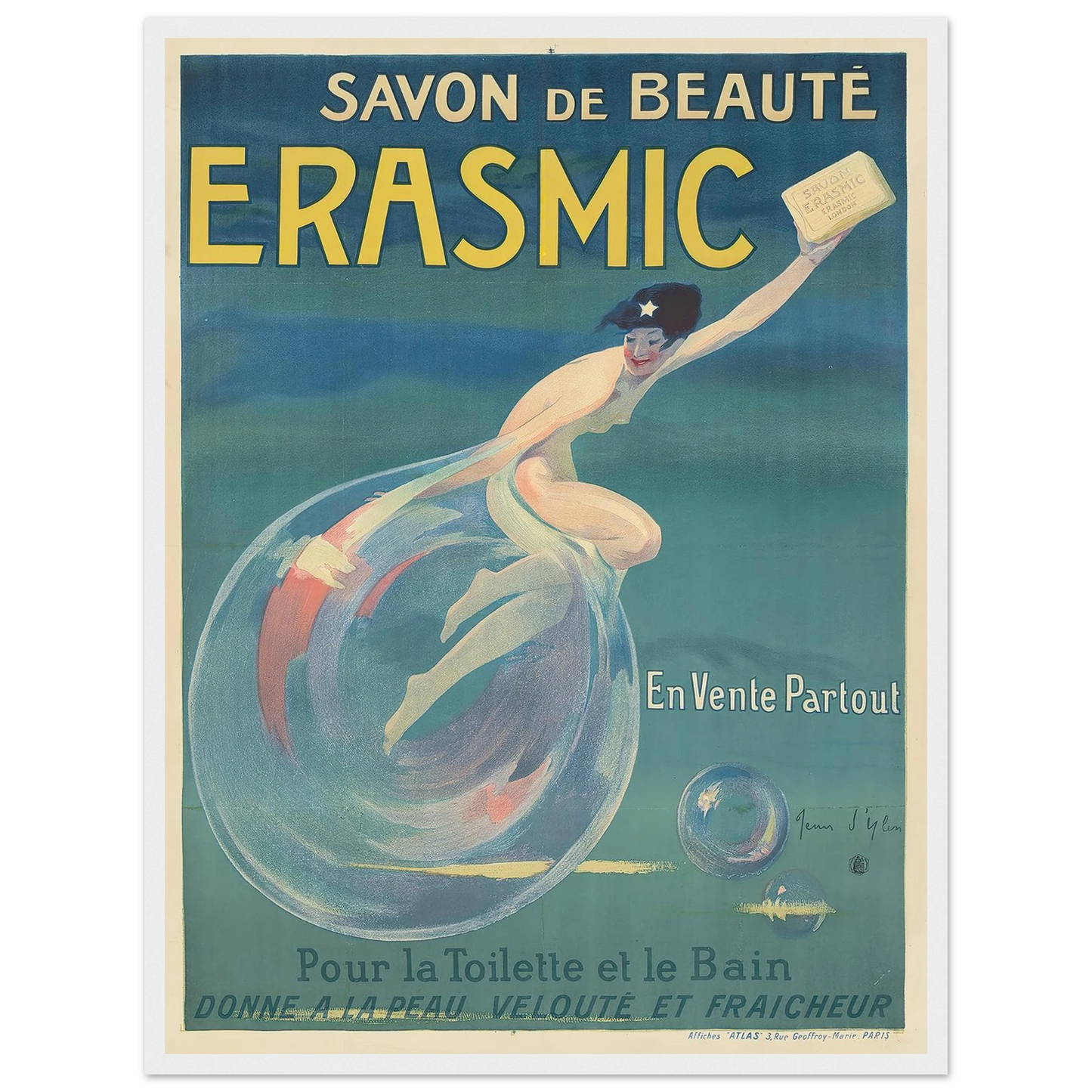 Erasmic (1912) Art Print | Jean Dylen - Framed Poster - 30x40 cm / 12x16″ - Black frame