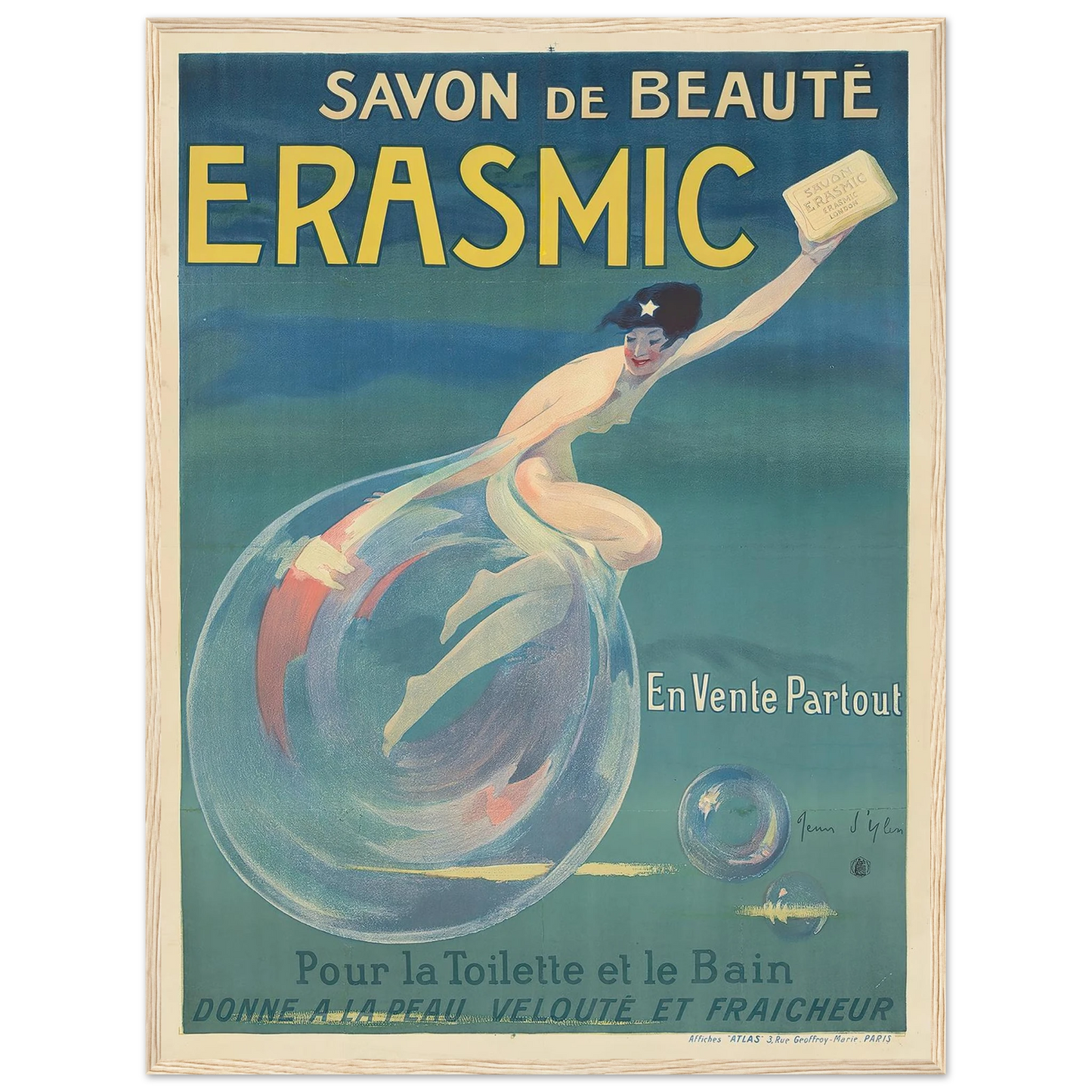 Erasmic (1912) Art Print | Jean Dylen - Framed Poster - 30x40 cm / 12x16″ - Black frame