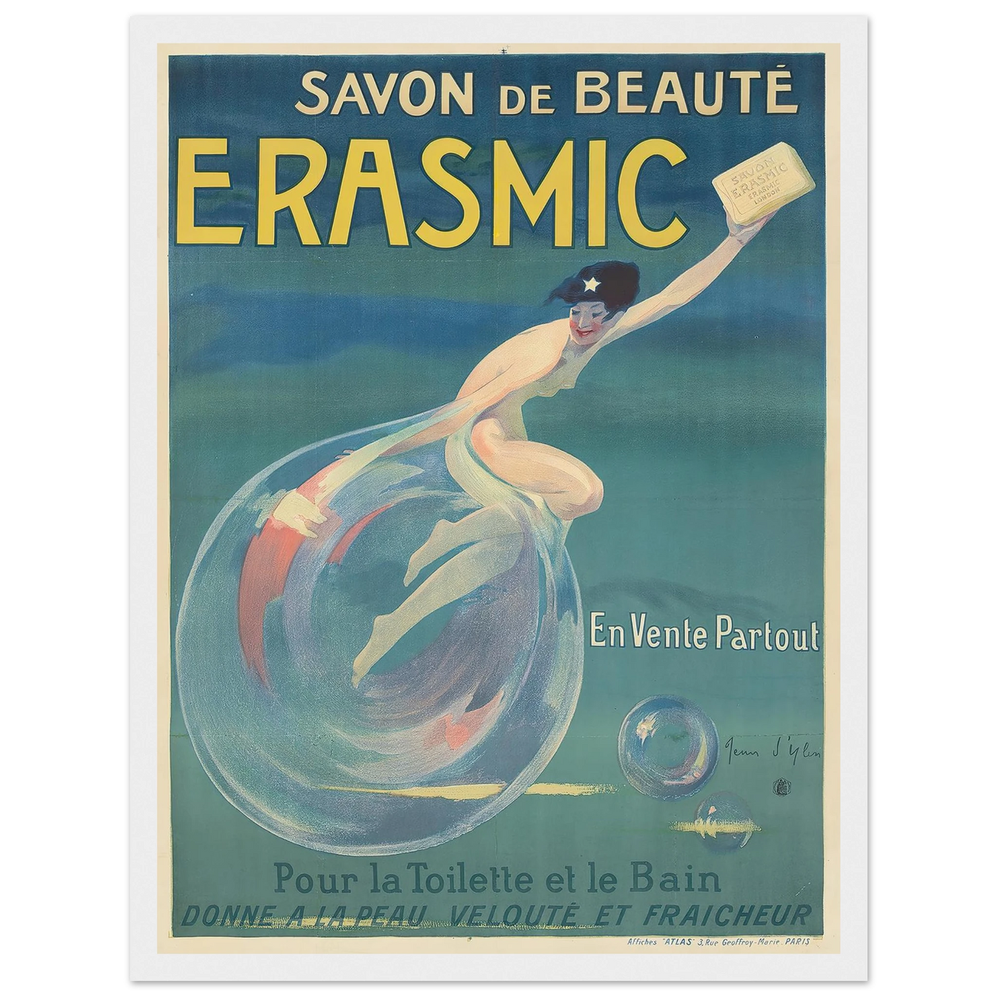 Erasmic (1912) Art Print | Jean Dylen - Framed Poster - 30x40 cm / 12x16″ - Black frame