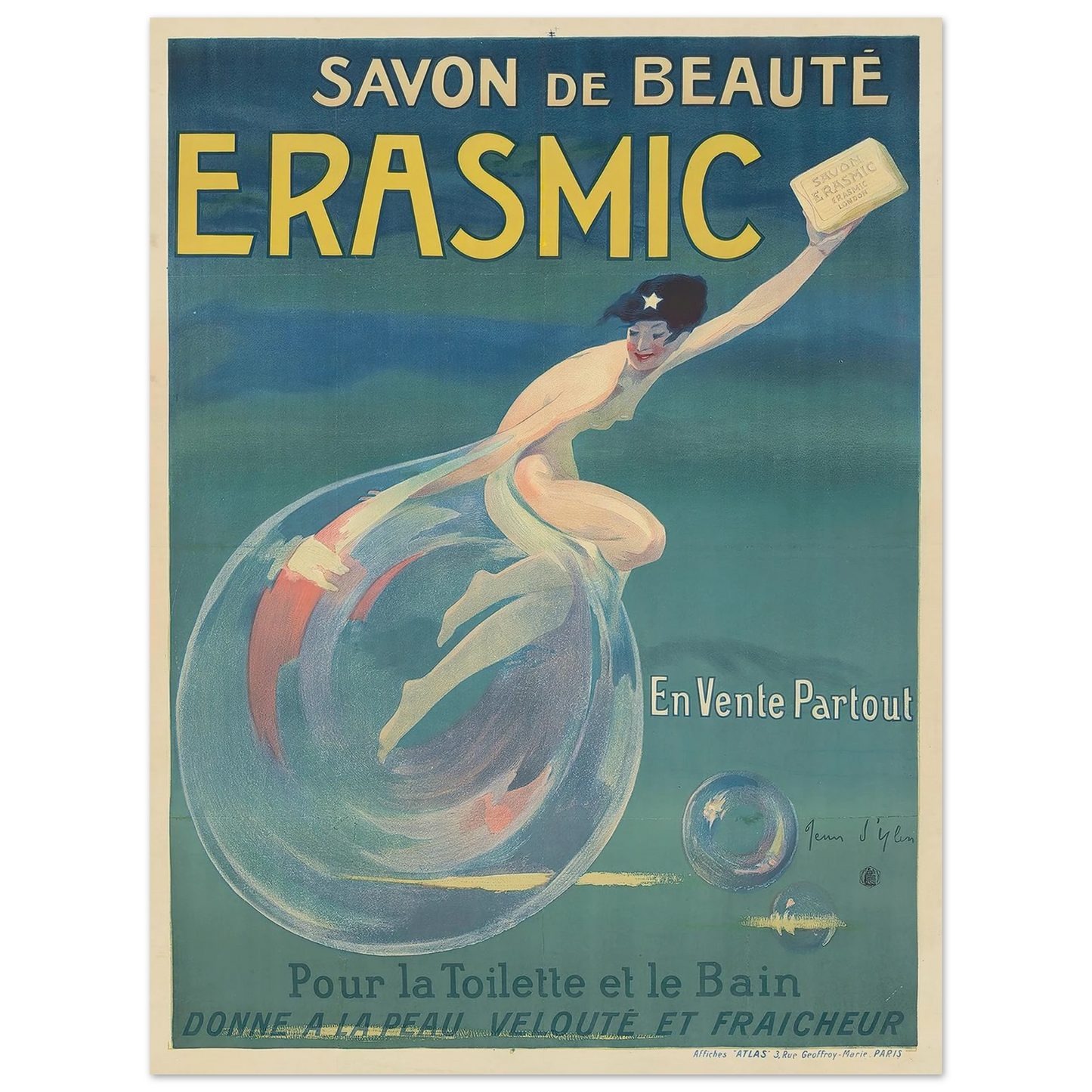 Erasmic (1912) Art Print | Jean Dylen - Framed Poster - 30x40 cm / 12x16″ - Black frame