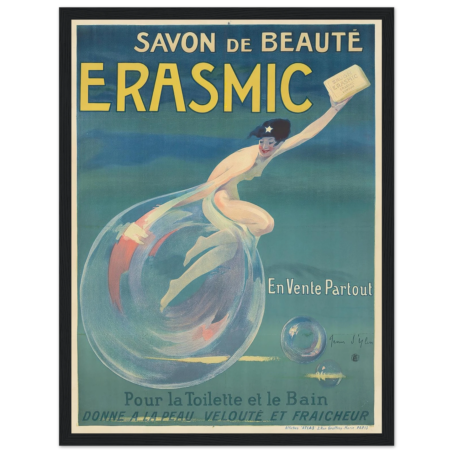 Erasmic (1912) Art Print | Jean Dylen - Framed Poster - 30x40 cm / 12x16″ - Black frame