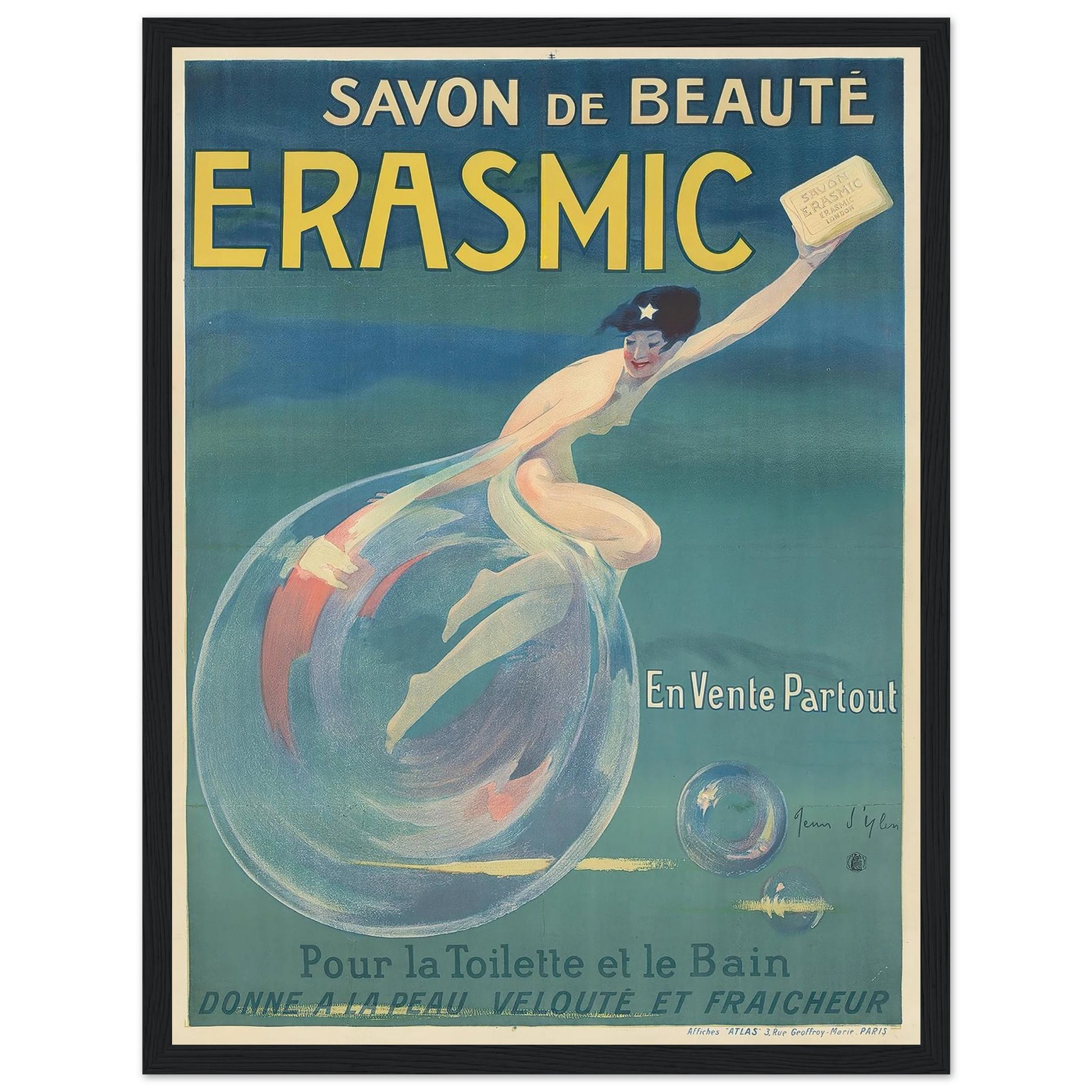 Erasmic (1912) Art Print | Jean Dylen - Framed Poster - 30x40 cm / 12x16″ - Black frame