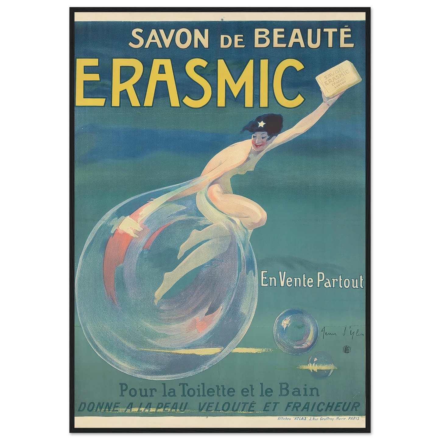 Erasmic (1912) Art Print | Jean Dylen - Framed Poster - 30x40 cm / 12x16″ - Black frame