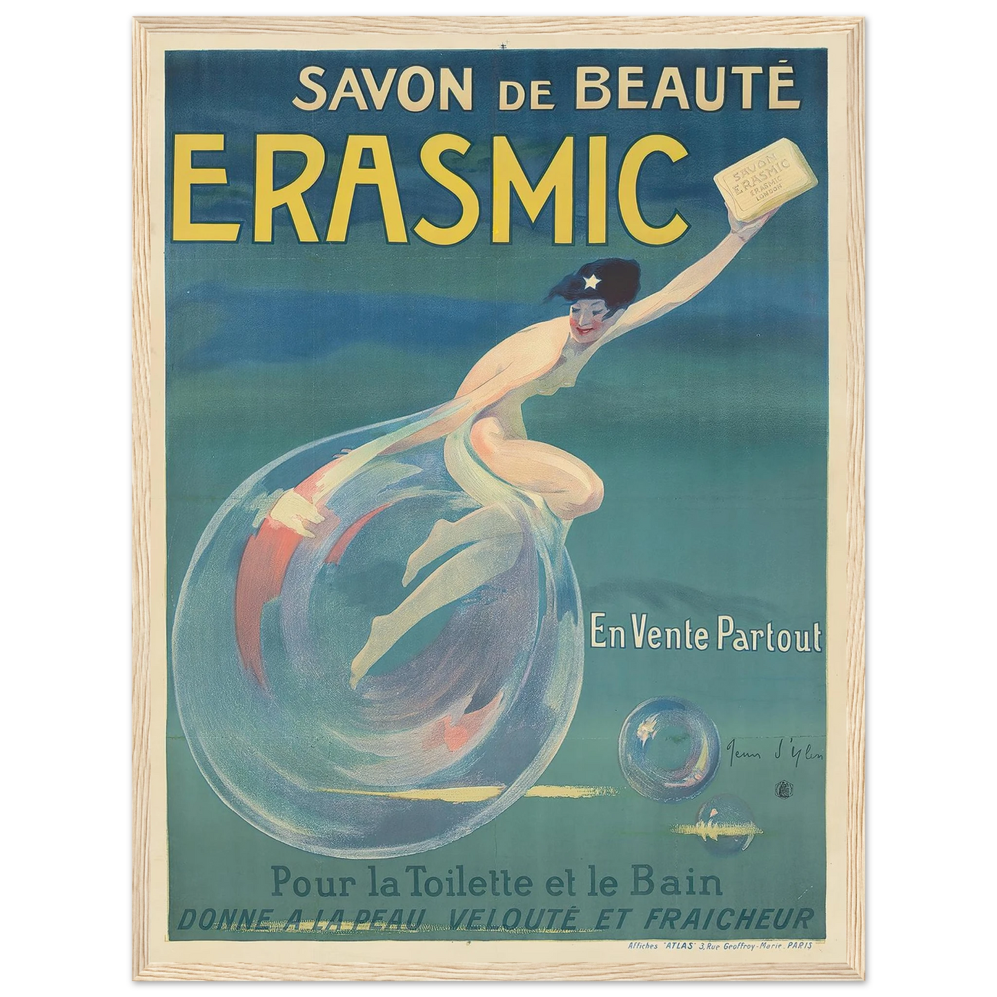 Erasmic (1912) Art Print | Jean Dylen - Framed Poster - 30x40 cm / 12x16″ - Black frame