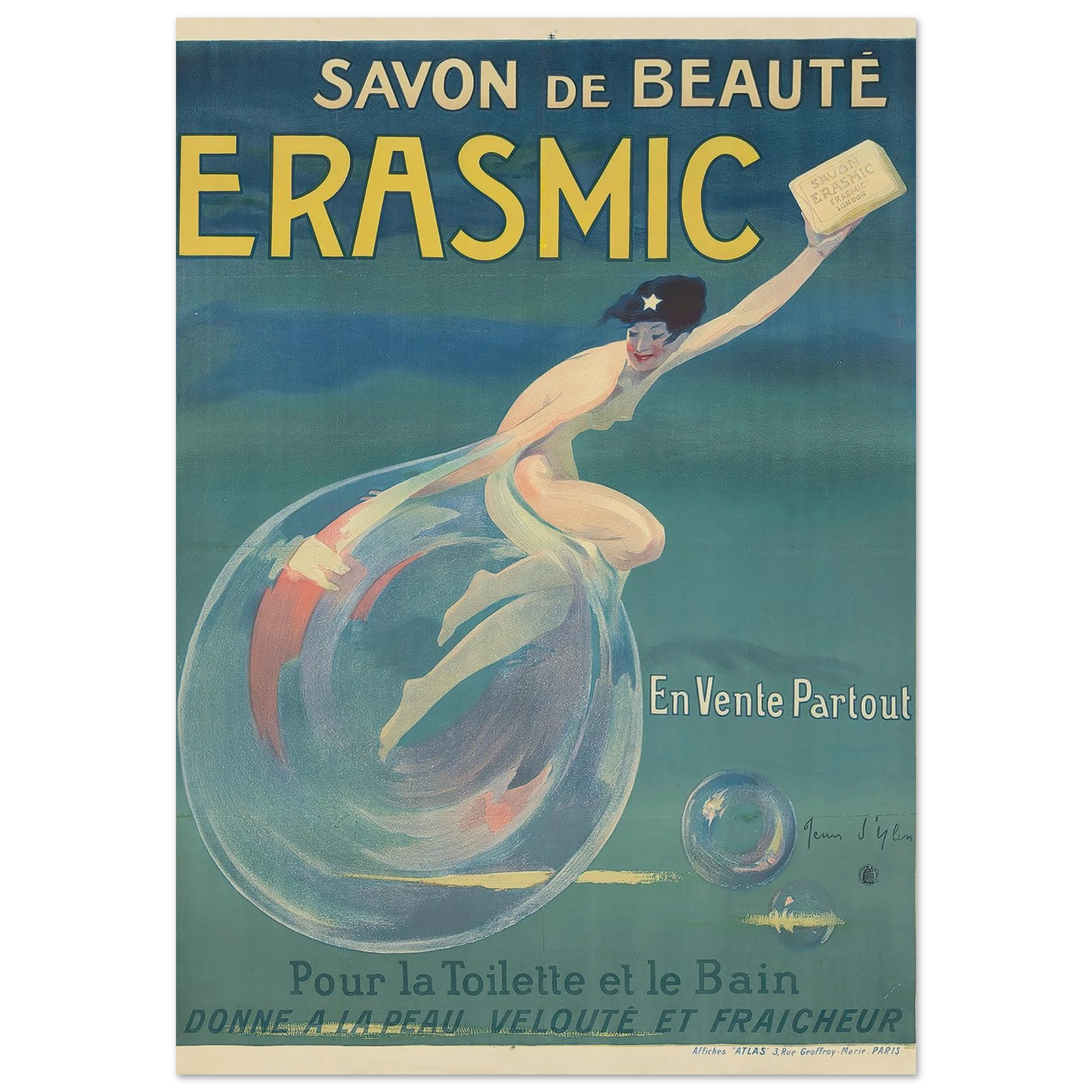 Erasmic (1912) Art Print | Jean Dylen - Framed Poster - 30x40 cm / 12x16″ - Black frame