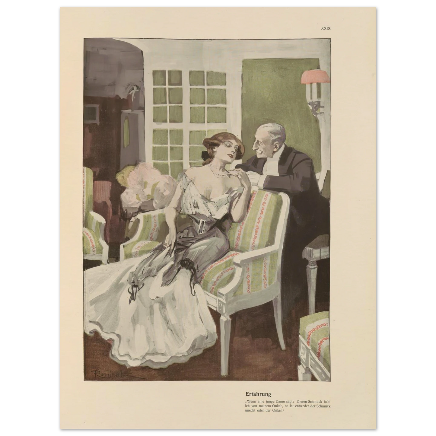 Erfahrung (1908) Art Print | Ferdinand Freiherr von Reznicek - Framed Poster - 30x40 cm / 12x16″ - Black frame