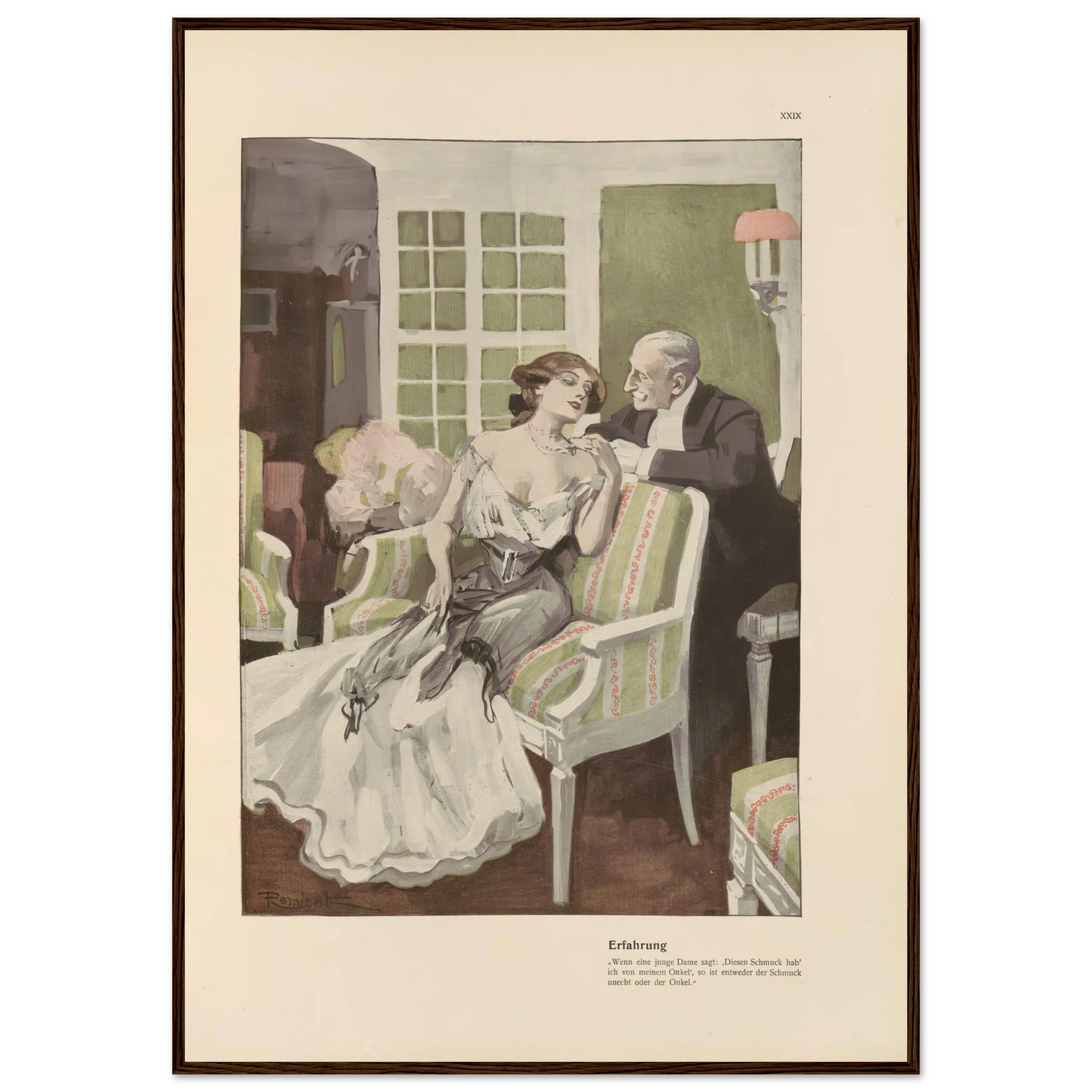 Erfahrung (1908) Art Print | Ferdinand Freiherr von Reznicek - Framed Poster - 30x40 cm / 12x16″ - Black frame