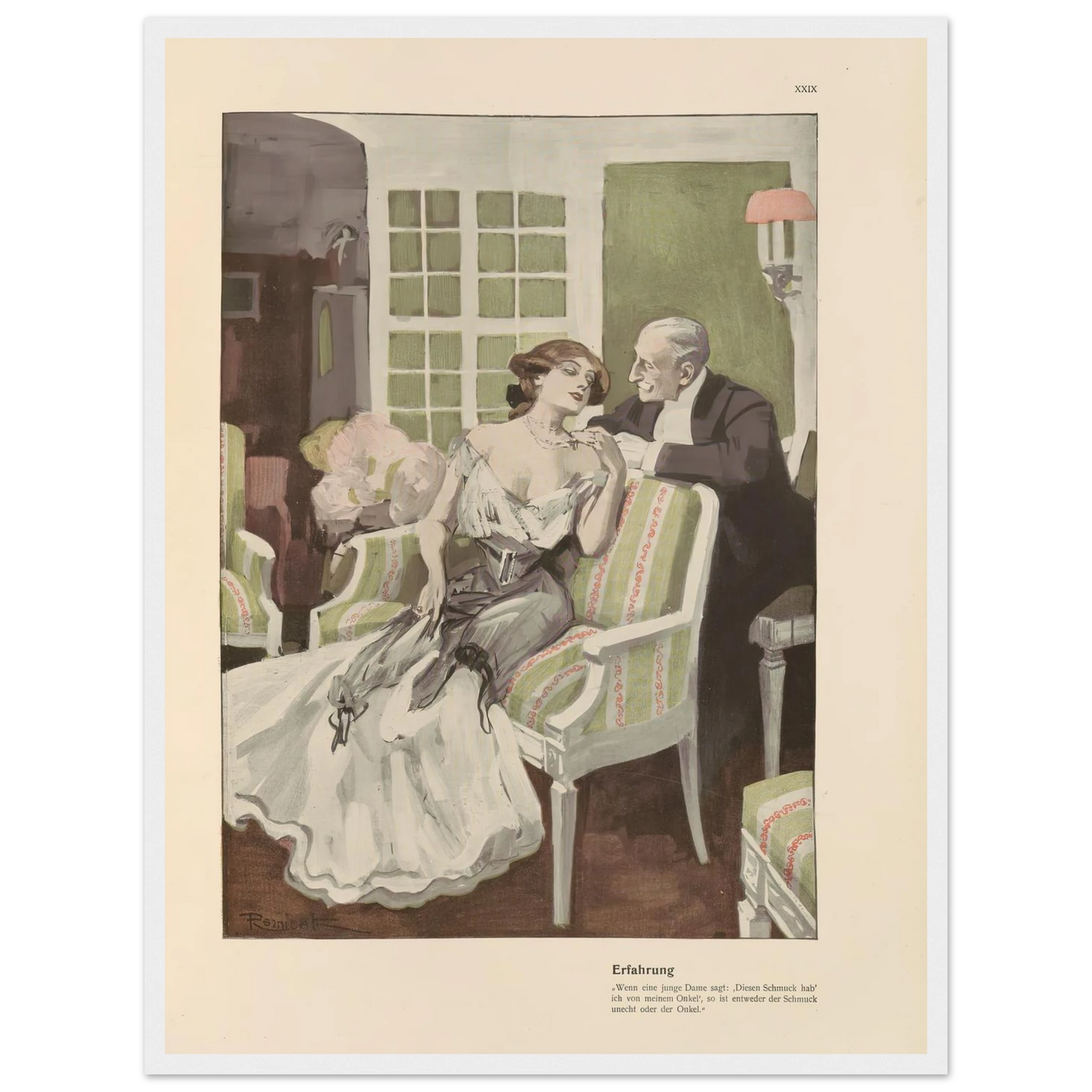 Erfahrung (1908) Art Print | Ferdinand Freiherr von Reznicek - Framed Poster - 30x40 cm / 12x16″ - Black frame