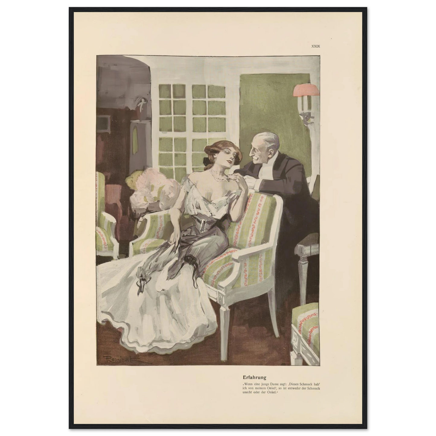 Erfahrung (1908) Art Print | Ferdinand Freiherr von Reznicek - Framed Poster - 30x40 cm / 12x16″ - Black frame