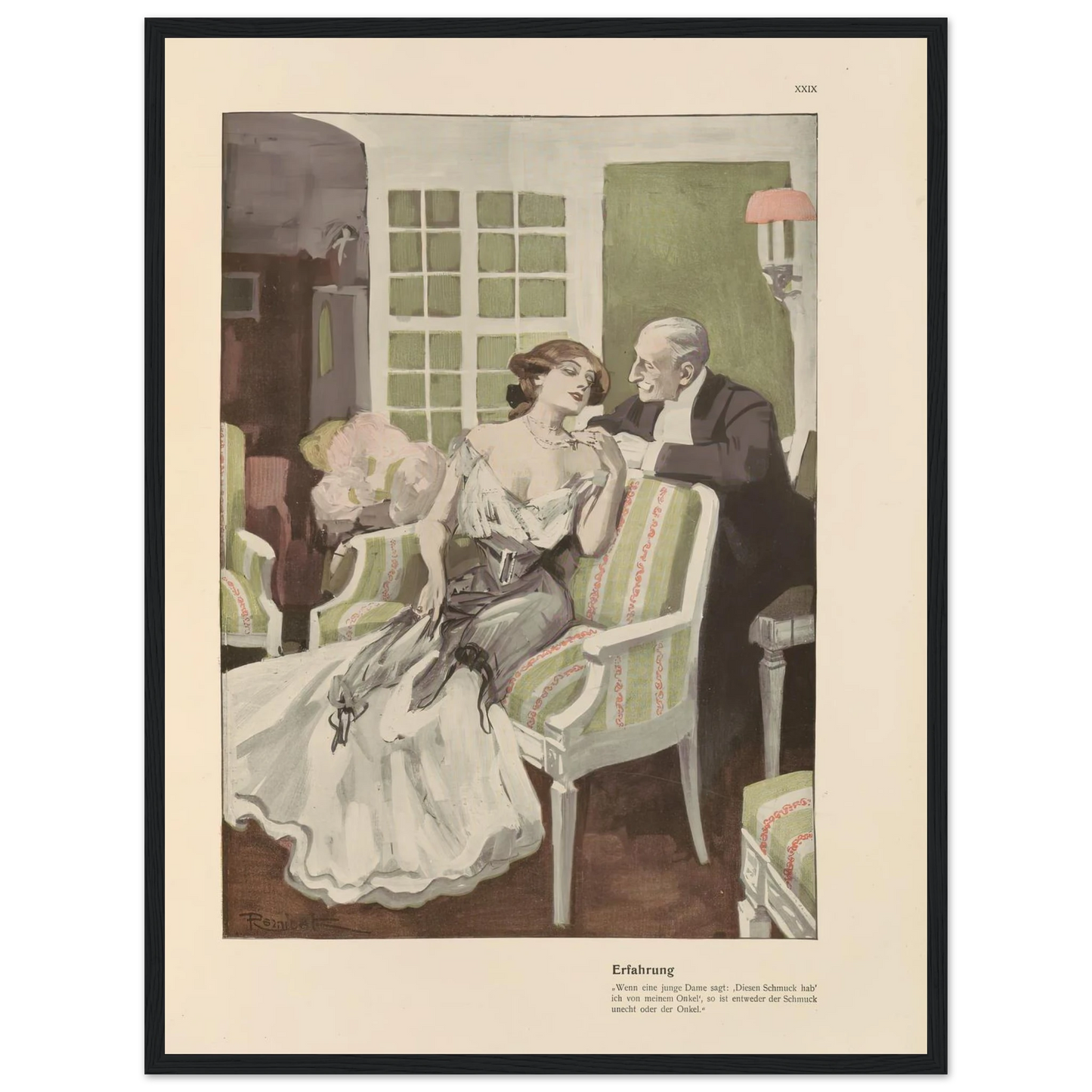 Erfahrung (1908) Art Print | Ferdinand Freiherr von Reznicek - Framed Poster - 30x40 cm / 12x16″ - Black frame