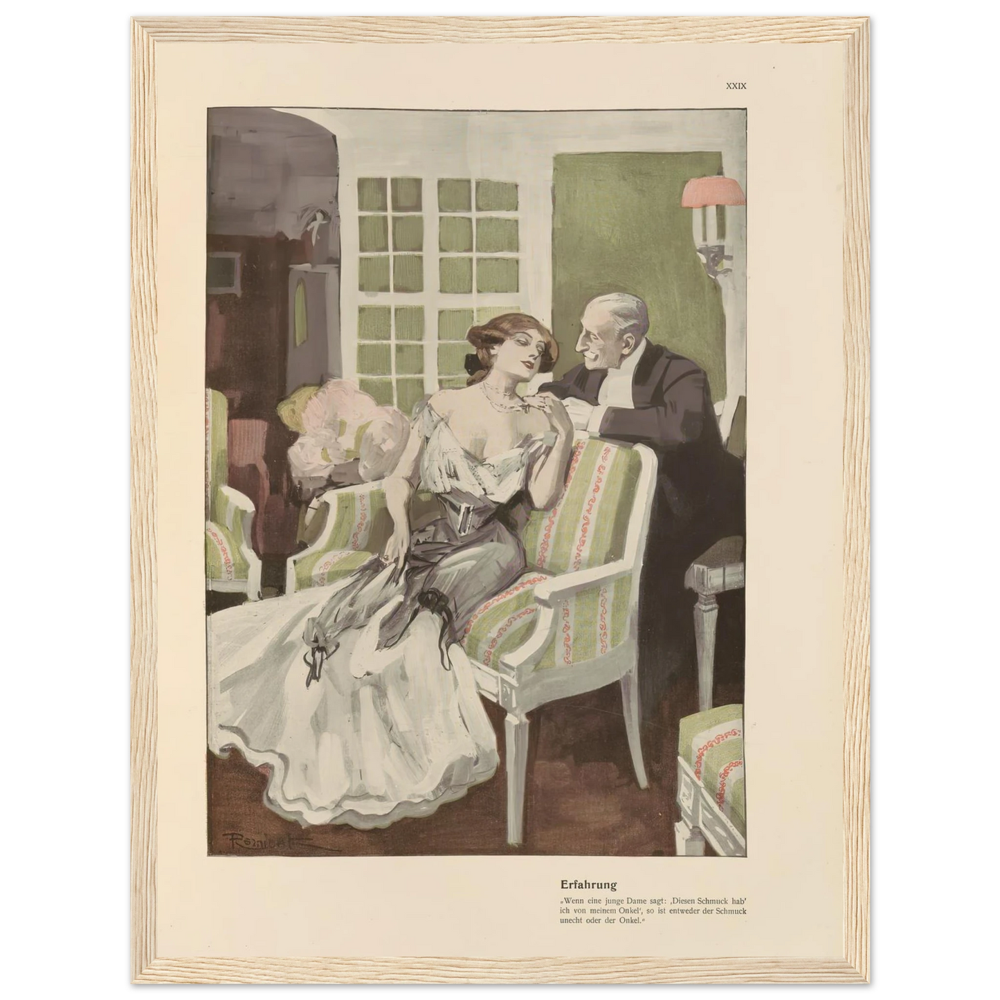 Erfahrung (1908) Art Print | Ferdinand Freiherr von Reznicek - Framed Poster - 30x40 cm / 12x16″ - Black frame