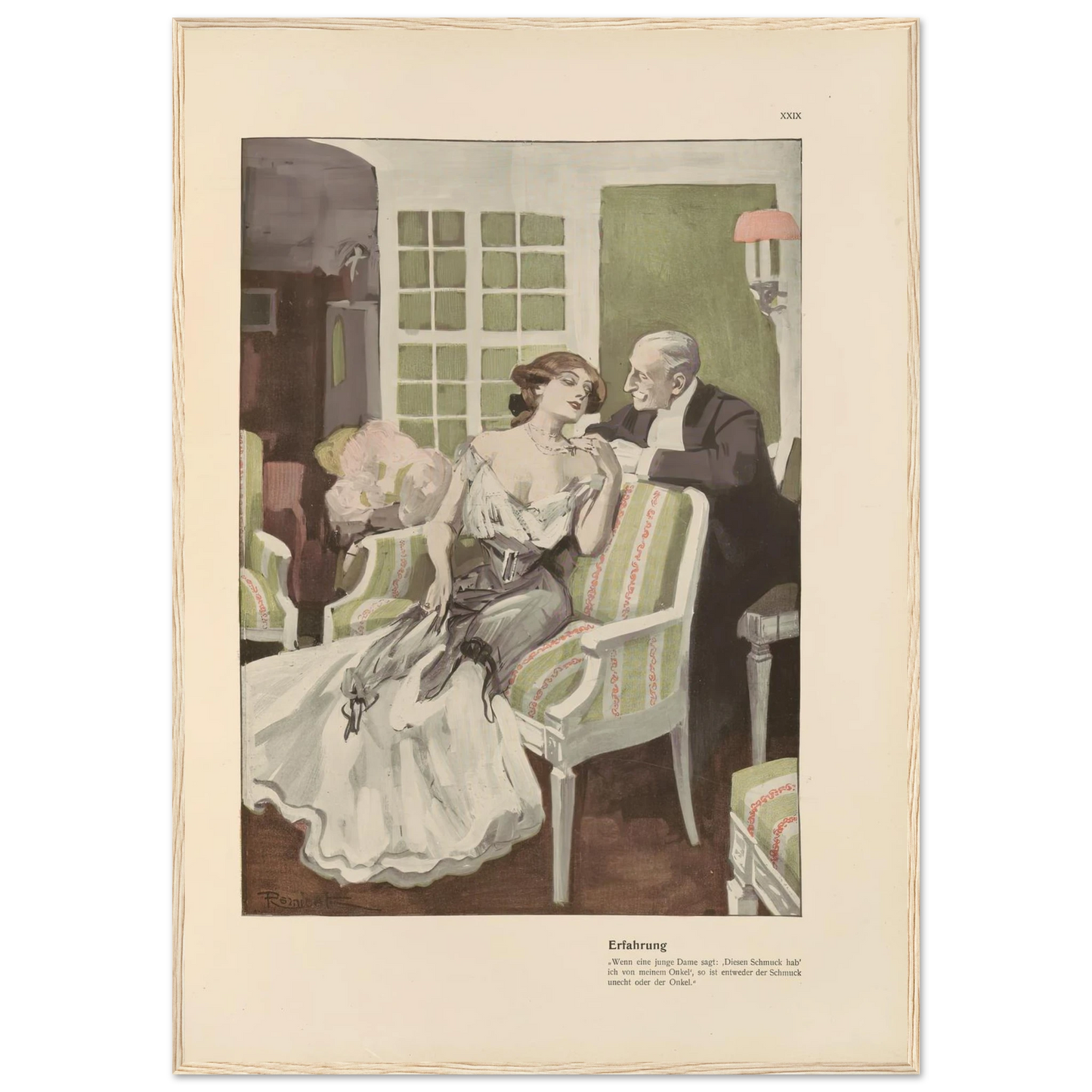 Erfahrung (1908) Art Print | Ferdinand Freiherr von Reznicek - Framed Poster - 30x40 cm / 12x16″ - Black frame