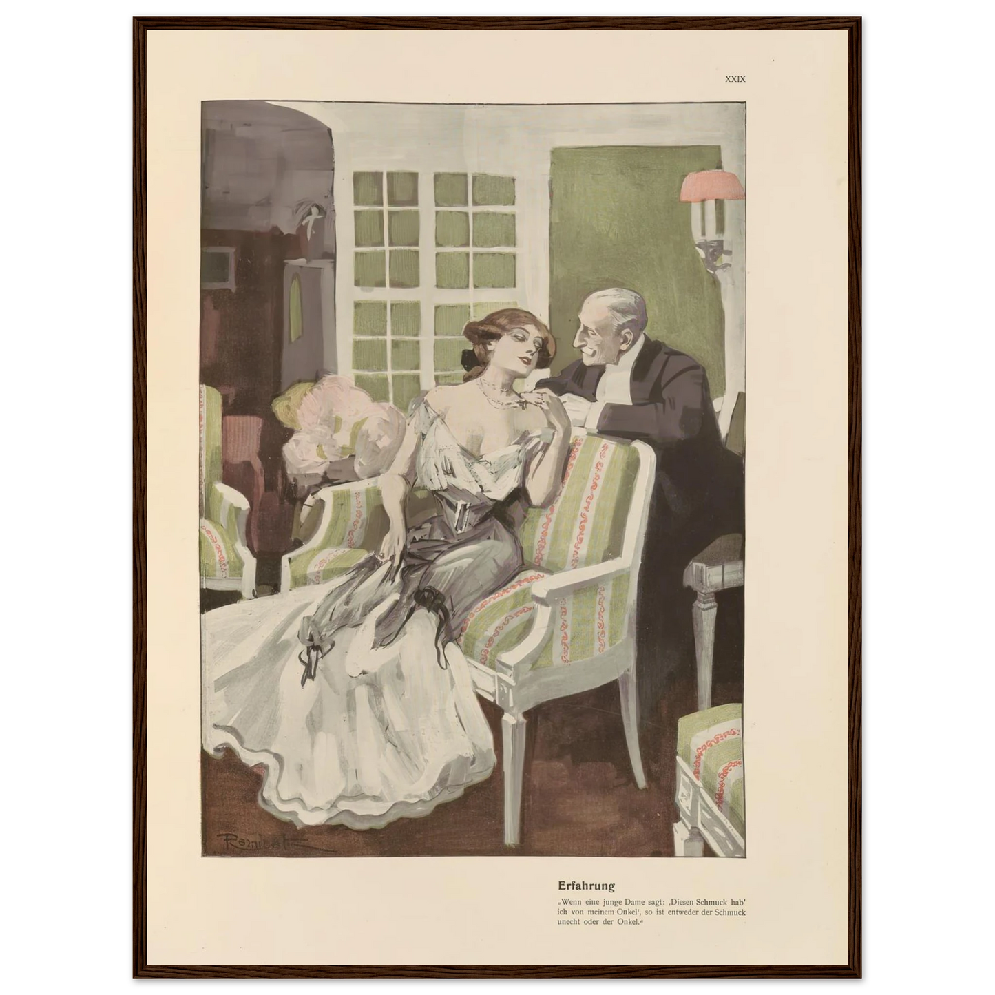 Erfahrung (1908) Art Print | Ferdinand Freiherr von Reznicek - Framed Poster - 30x40 cm / 12x16″ - Black frame