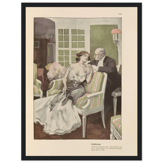 Erfahrung (1908) Art Print | Ferdinand Freiherr von Reznicek - Framed Poster - 30x40 cm / 12x16″ - Black frame