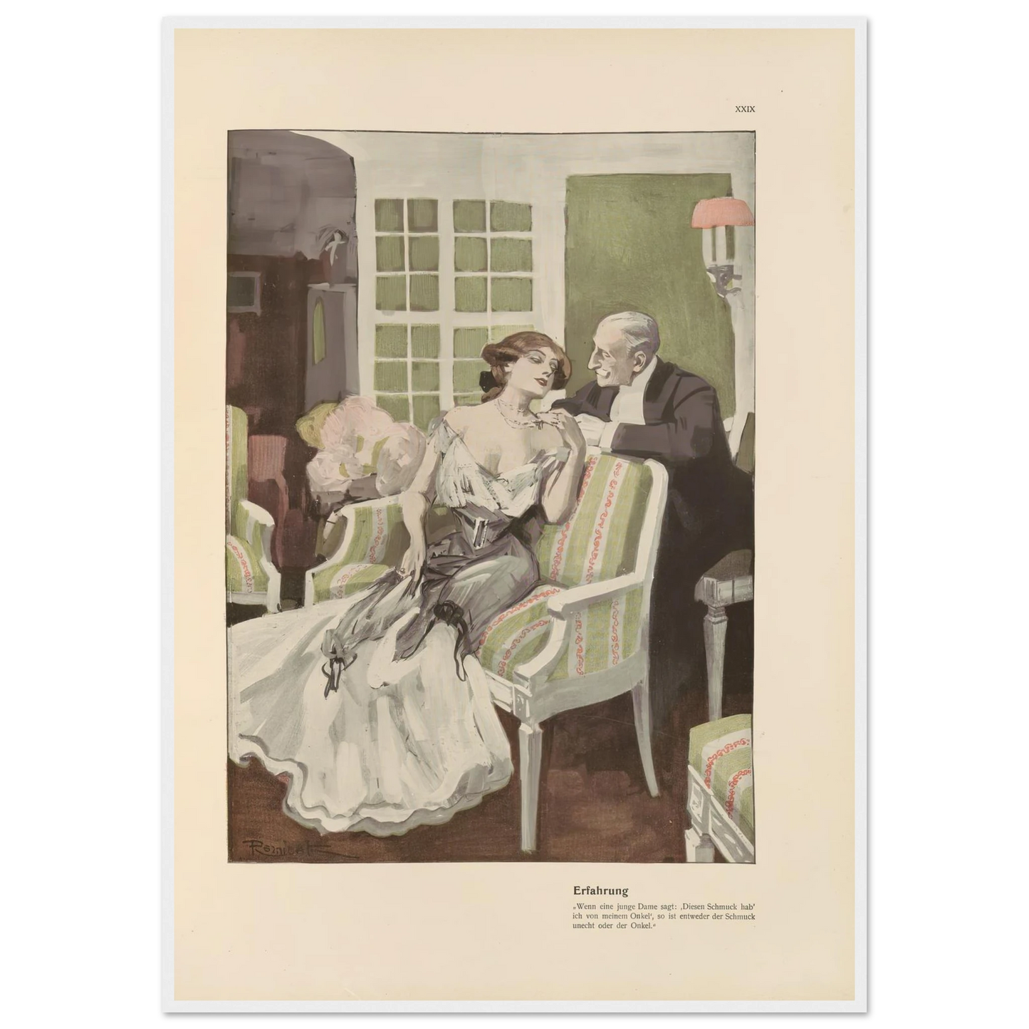 Erfahrung (1908) Art Print | Ferdinand Freiherr von Reznicek - Framed Poster - 30x40 cm / 12x16″ - Black frame