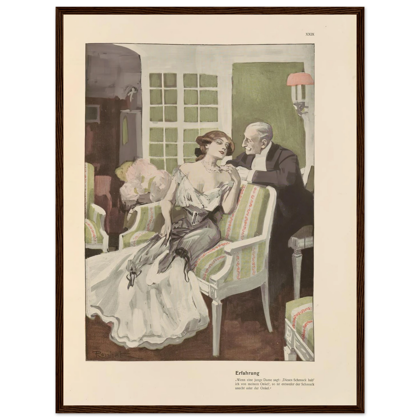 Erfahrung (1908) Art Print | Ferdinand Freiherr von Reznicek - Framed Poster - 30x40 cm / 12x16″ - Black frame