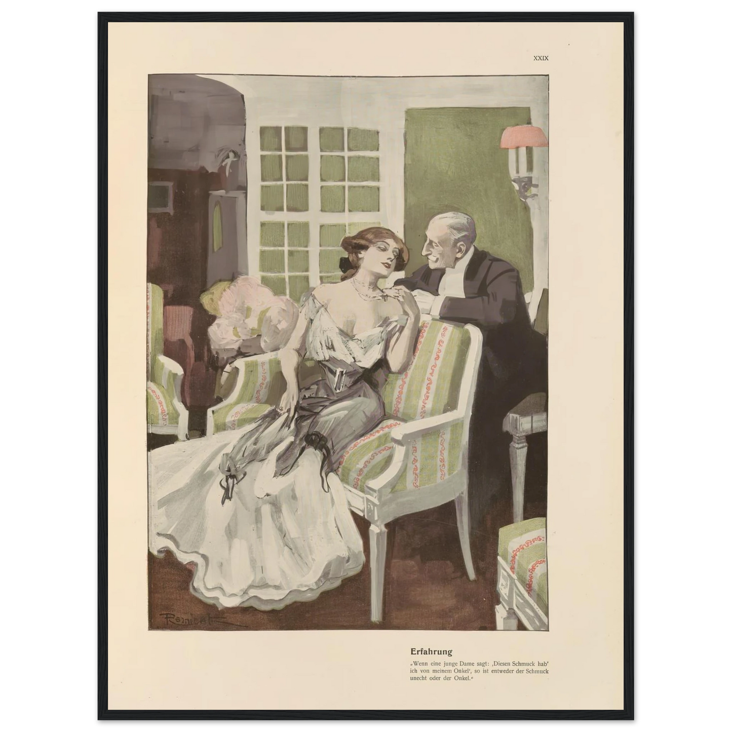 Erfahrung (1908) Art Print | Ferdinand Freiherr von Reznicek - Framed Poster - 30x40 cm / 12x16″ - Black frame