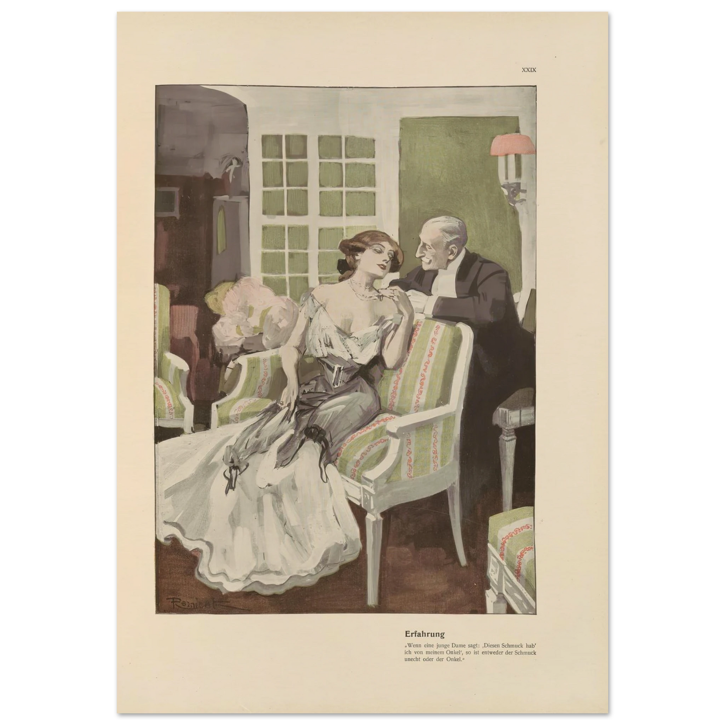 Erfahrung (1908) Art Print | Ferdinand Freiherr von Reznicek - Framed Poster - 30x40 cm / 12x16″ - Black frame