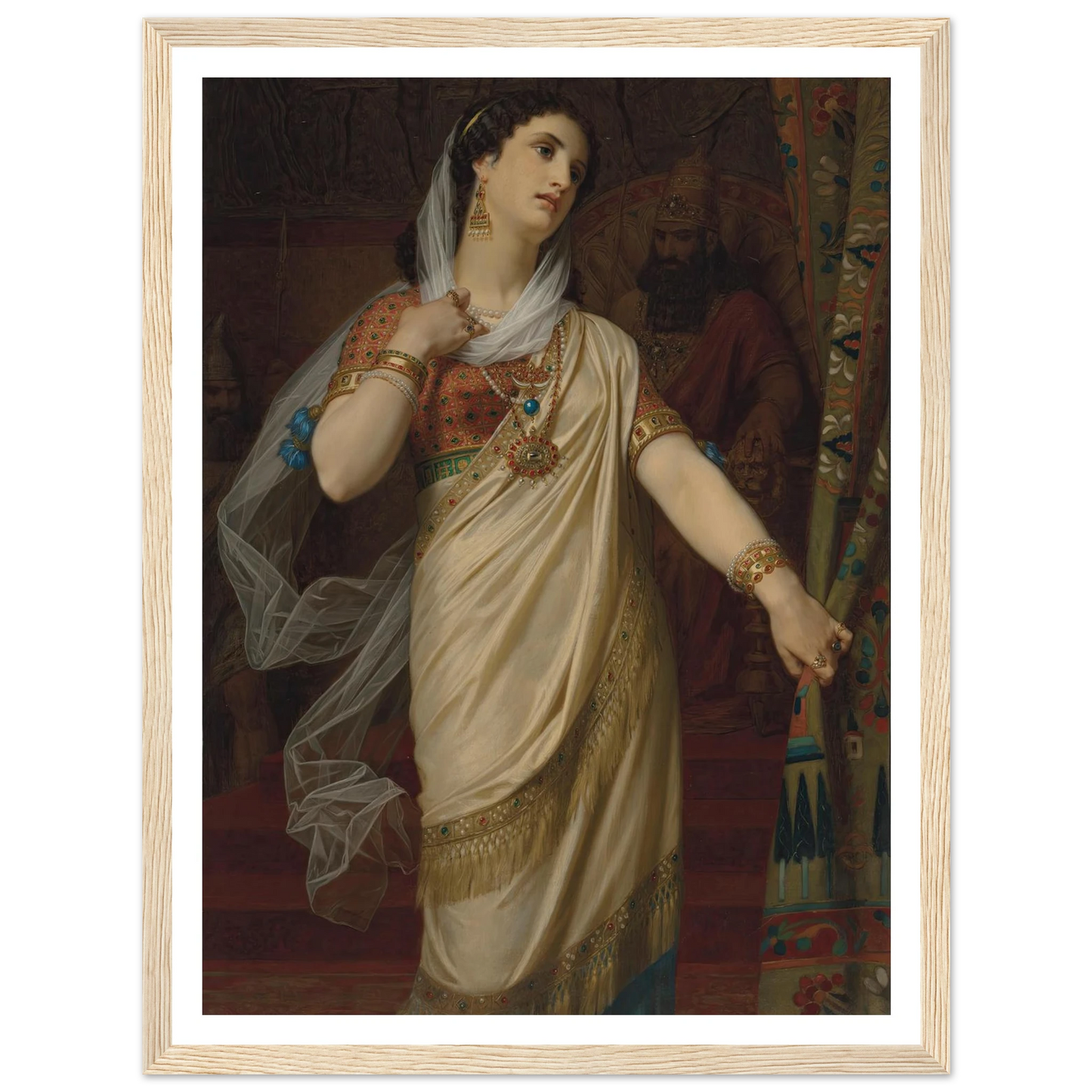 Esther (1885) Art Print | Hugues Merle - Framed Poster - 30x40 cm / 12x16″ - Black frame