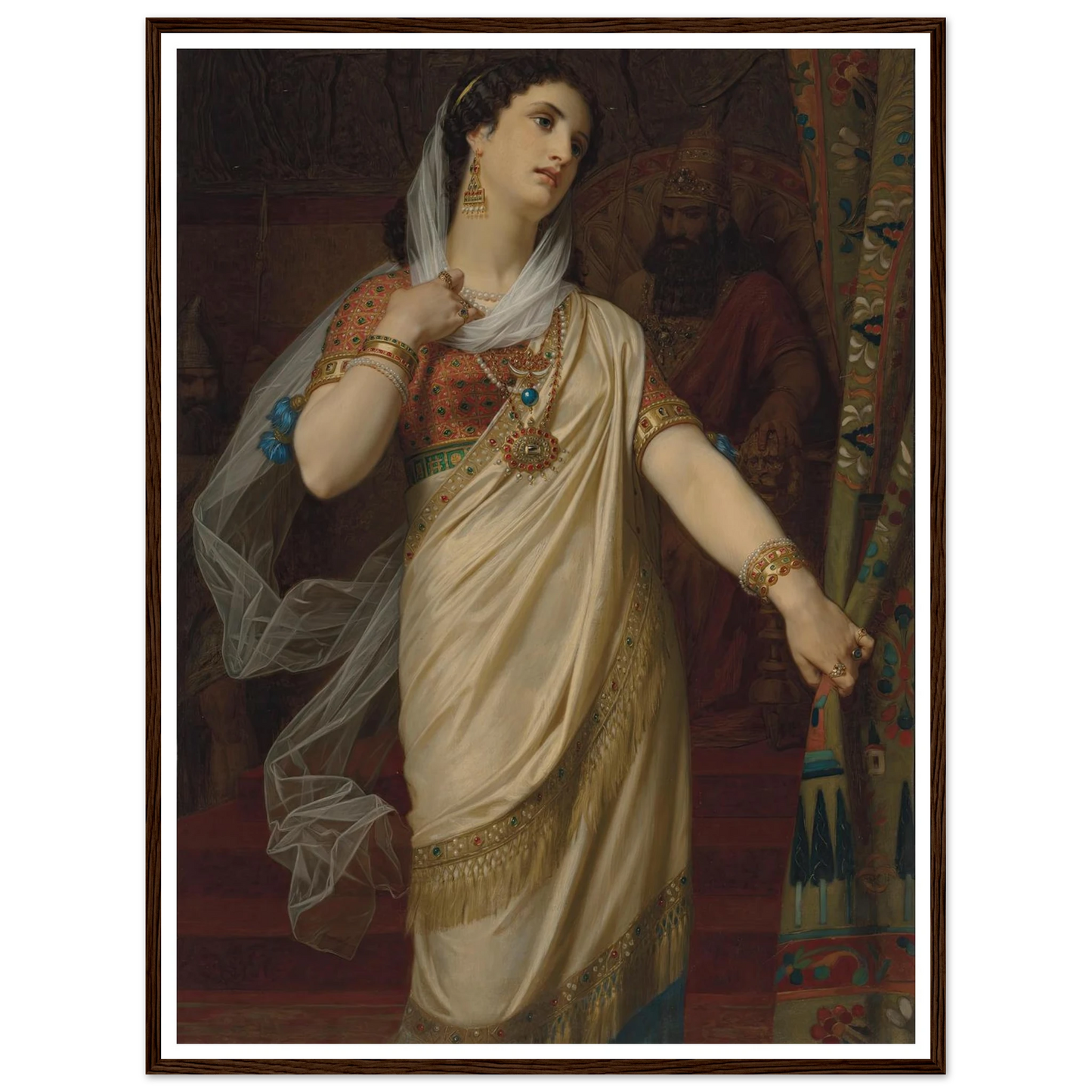 Esther (1885) Art Print | Hugues Merle - Framed Poster - 30x40 cm / 12x16″ - Black frame