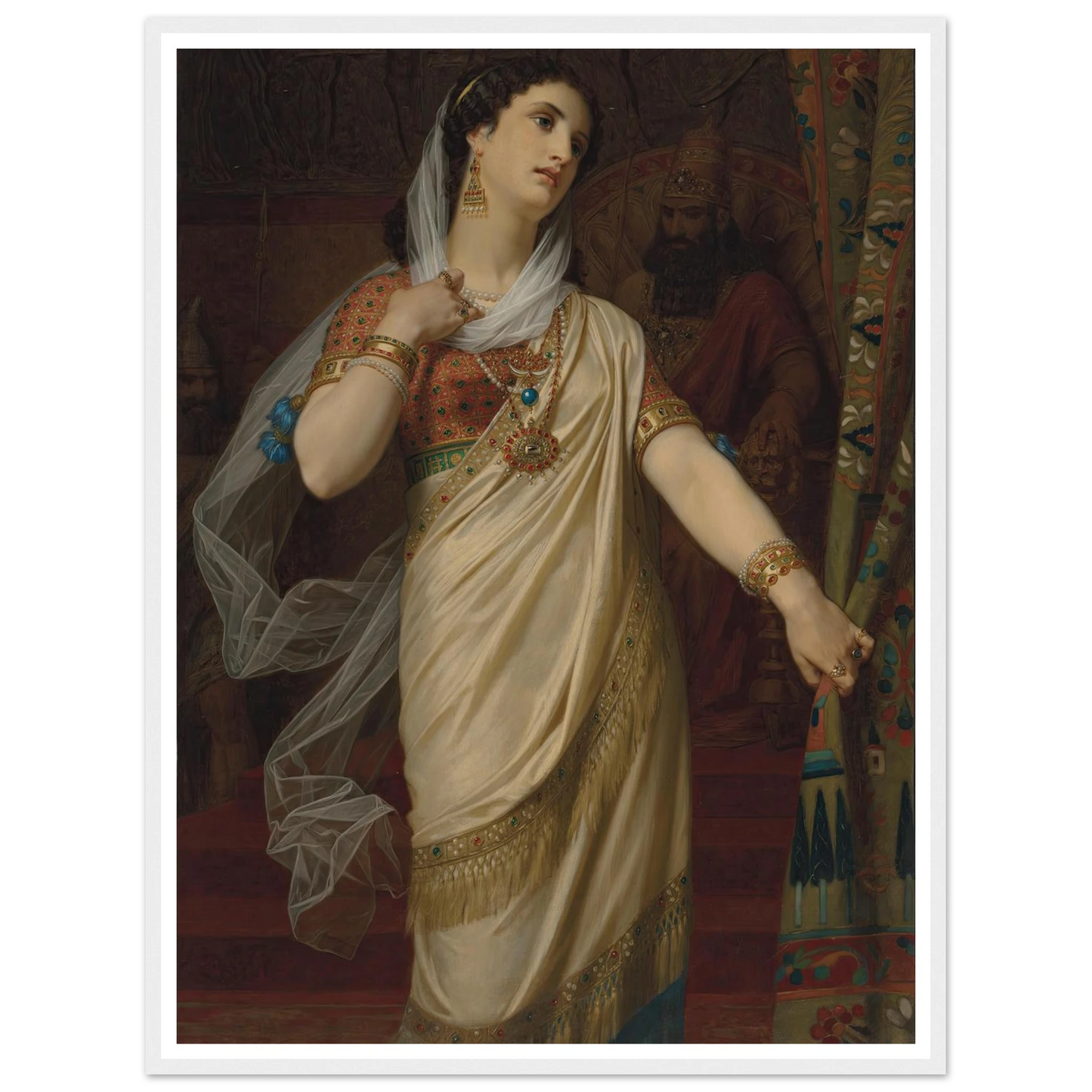 Esther (1885) Art Print | Hugues Merle - Framed Poster - 30x40 cm / 12x16″ - Black frame