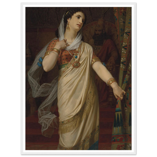 Esther (1885) Art Print | Hugues Merle - Framed Poster - 30x40 cm / 12x16″ - Black frame
