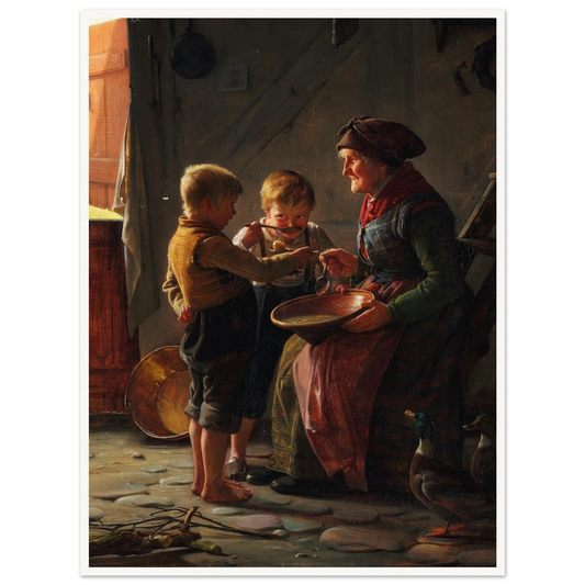 Et Maaltid (1859) Art Print | Carl Bloch - Framed Poster - 30x40 cm / 12x16″ - Black frame