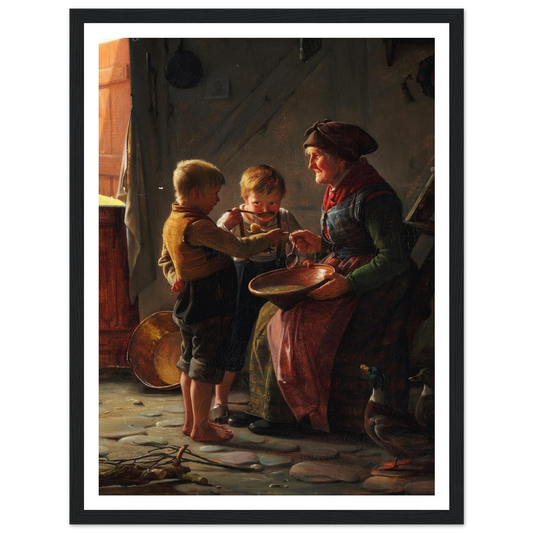 Et Maaltid (1859) Art Print | Carl Bloch - Framed Poster - 30x40 cm / 12x16″ - Black frame