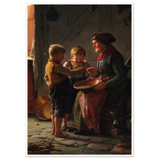 Et Maaltid (1859) Art Print | Carl Bloch - Framed Poster - 30x40 cm / 12x16″ - Black frame