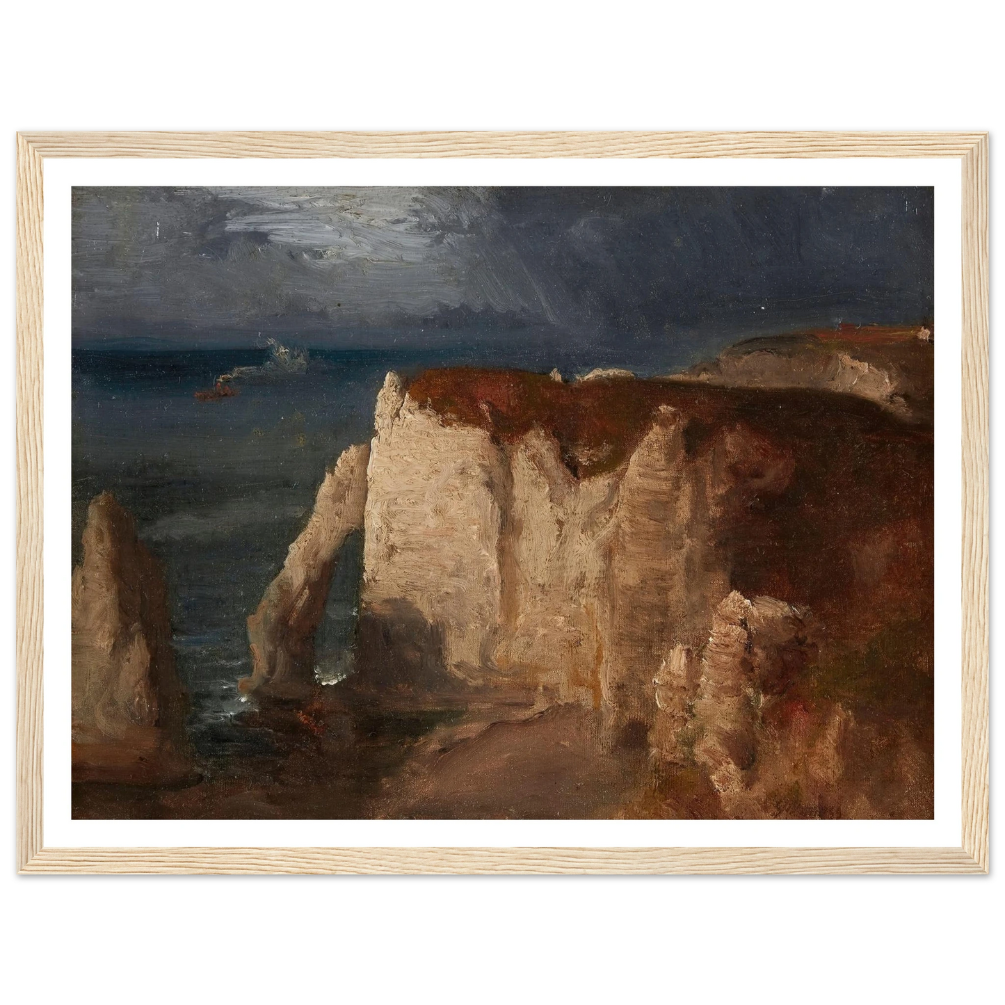 Étretat (circa 1874) Art Print | George Inness - Framed Poster - 30x40 cm / 12x16″ - Black frame