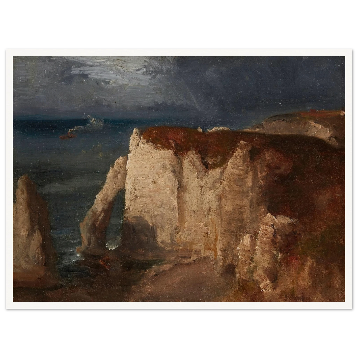 Étretat (circa 1874) Art Print | George Inness - Framed Poster - 30x40 cm / 12x16″ - Black frame