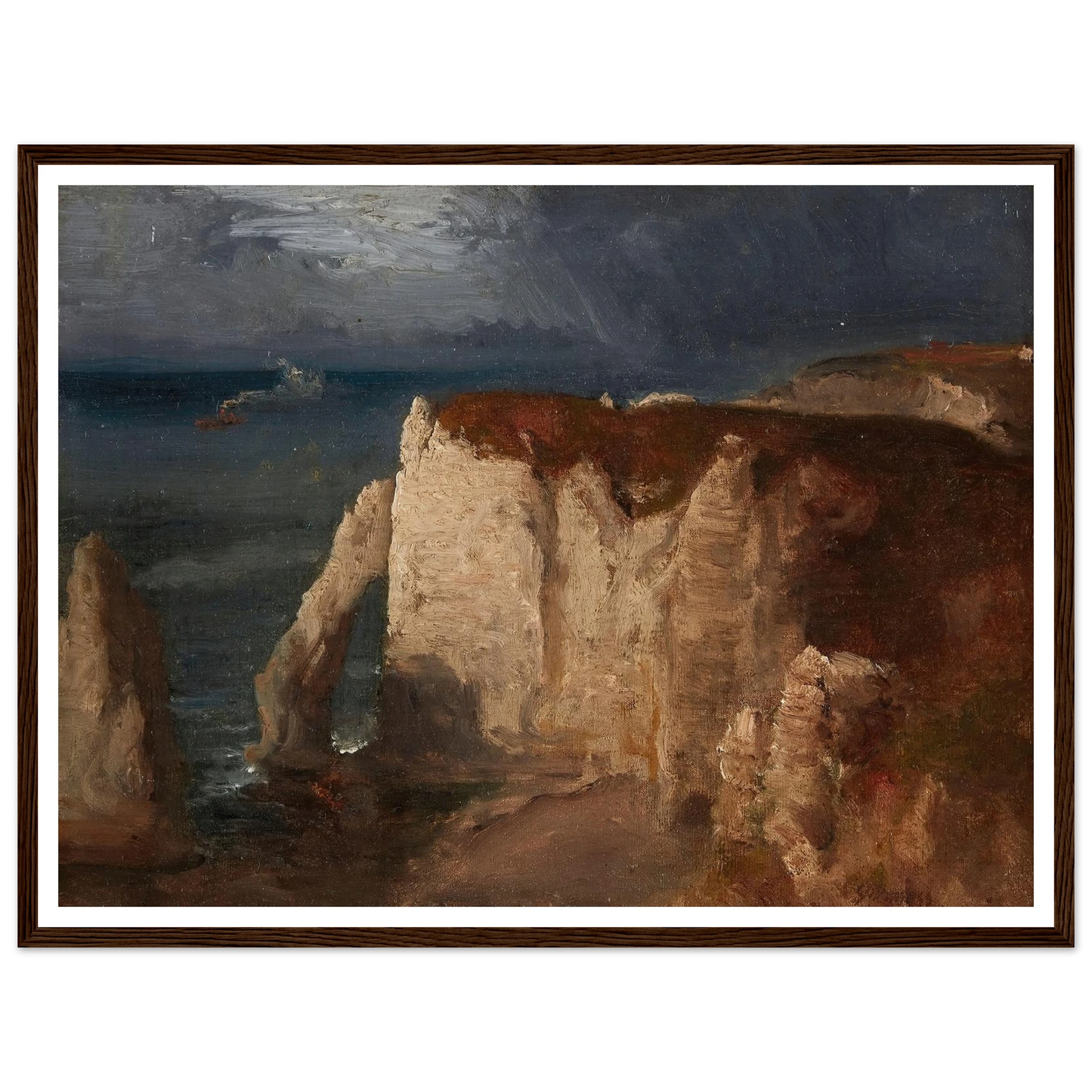 Étretat (circa 1874) Art Print | George Inness - Framed Poster - 30x40 cm / 12x16″ - Black frame