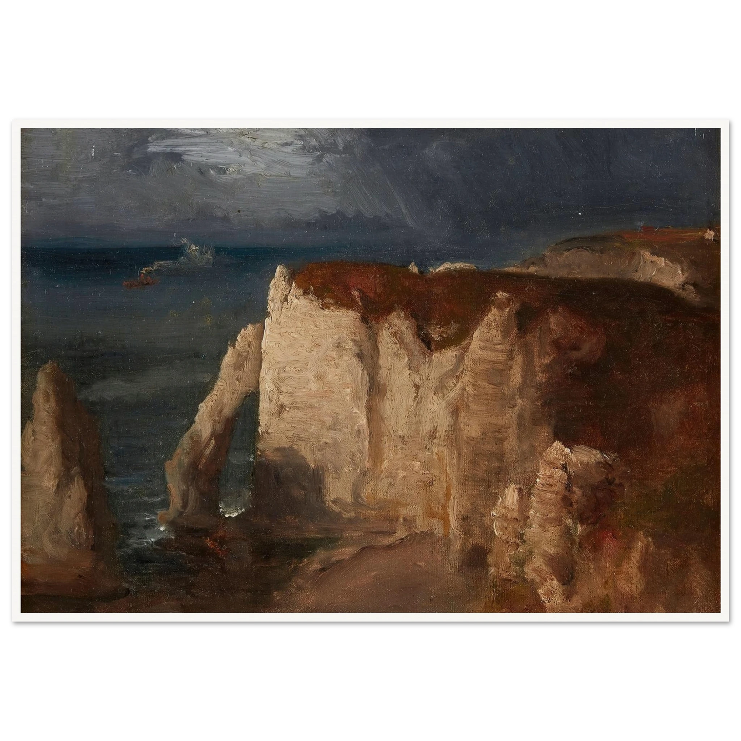 Étretat (circa 1874) Art Print | George Inness - Framed Poster - 30x40 cm / 12x16″ - Black frame